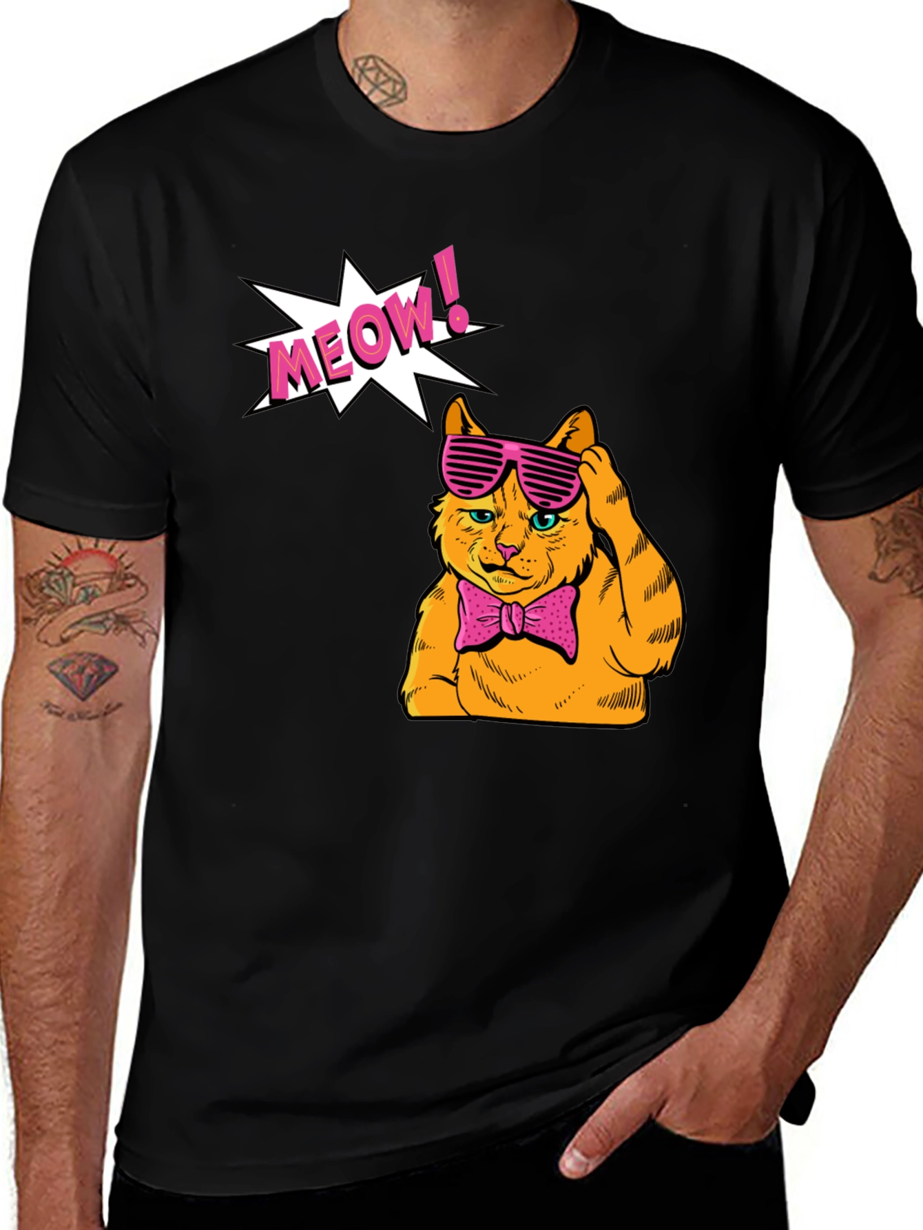 Variant 16 of Meow Cat Graphic T-Shirt - Stylish and Fun
