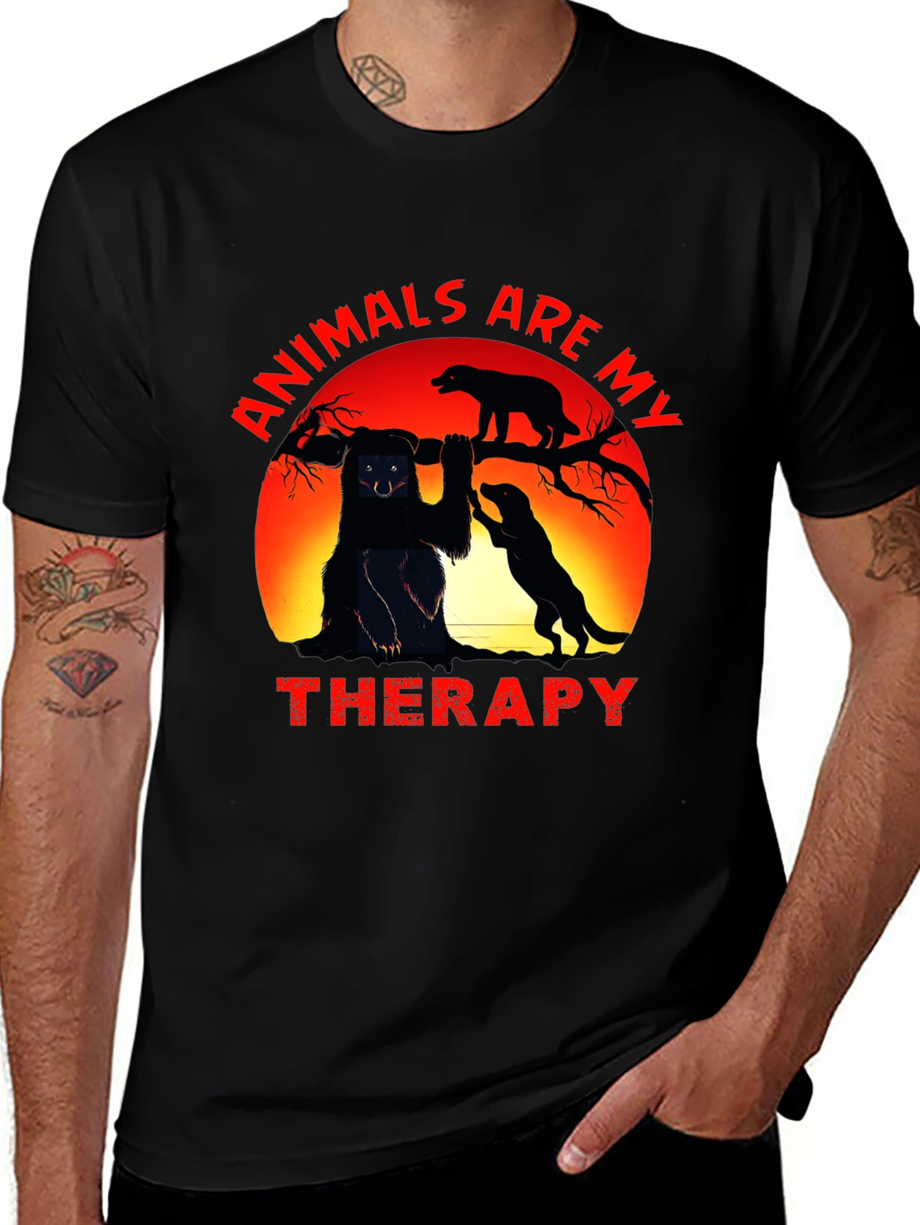 Variant 17 of Animals Are My Therapy T-Shirt