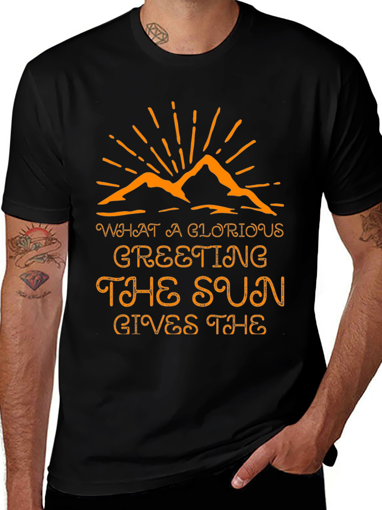Variant 30 of Glorious Greeting Graphic Tee - Mountain Sun T-Shirt
