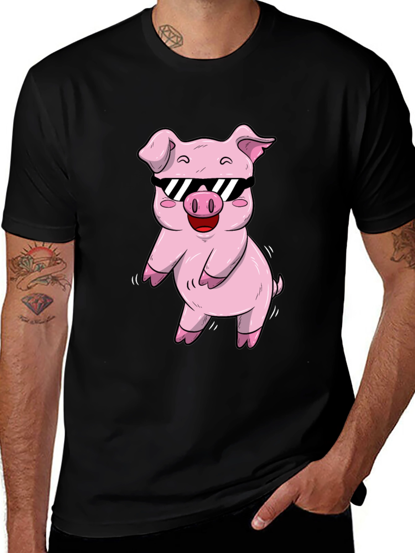 Variant 16 of Cool Pig Graphic T-Shirt - Black