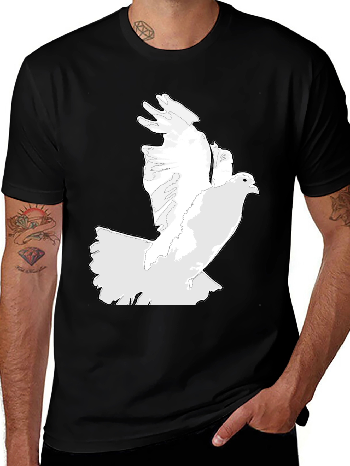 Variant 19 of Dove Graphic Print Black T-Shirt
