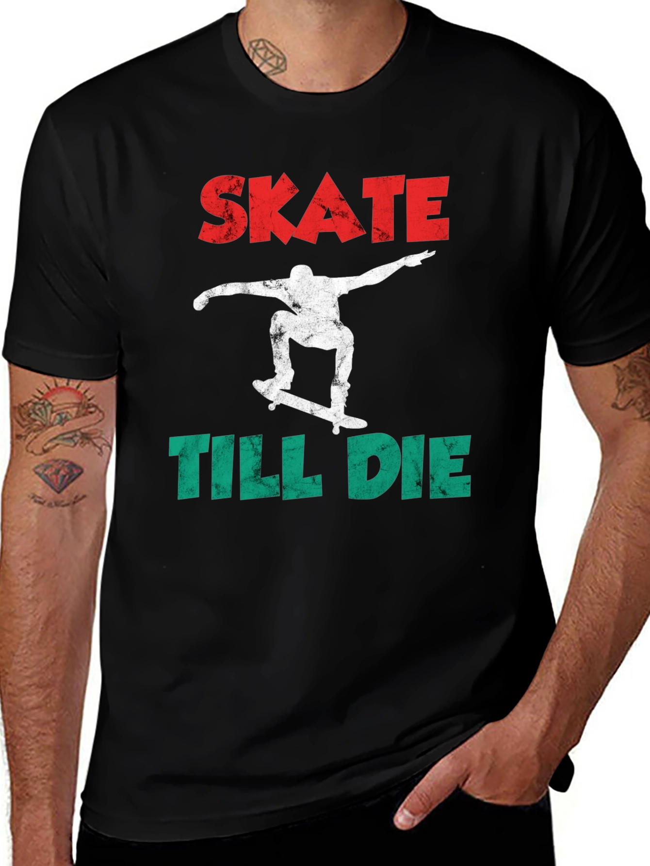 Variant 5 of Skate Till Die Graphic Tee - Skateboarder T-Shirt