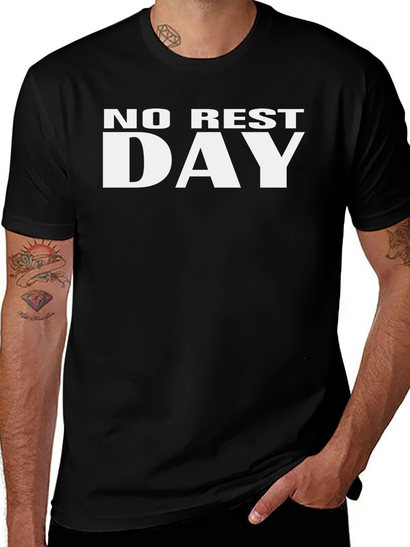 Variant 23 of No Rest Day Black Graphic Tee