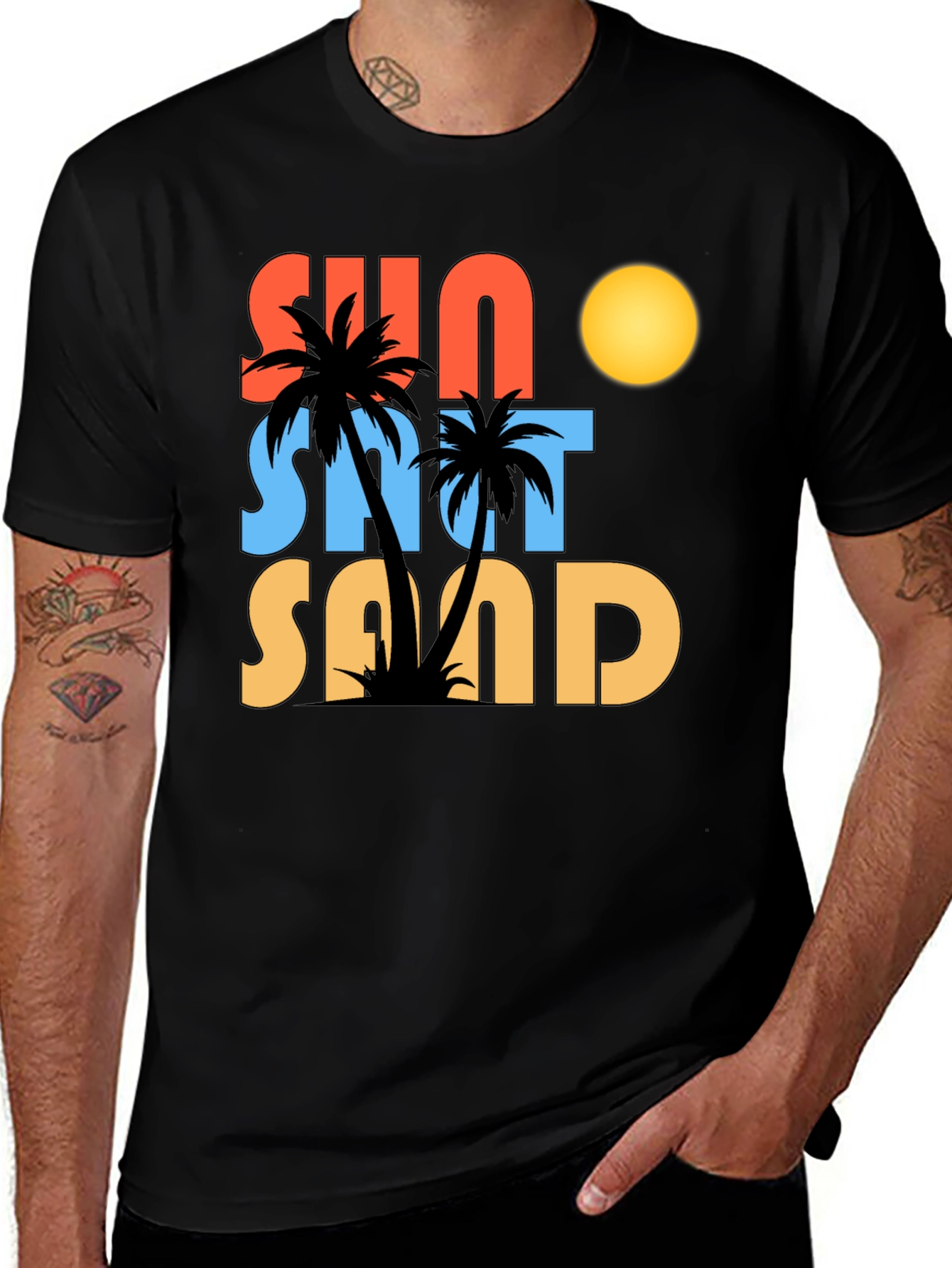 Variant 28 of Sun Sand Shot Black Graphic Tee