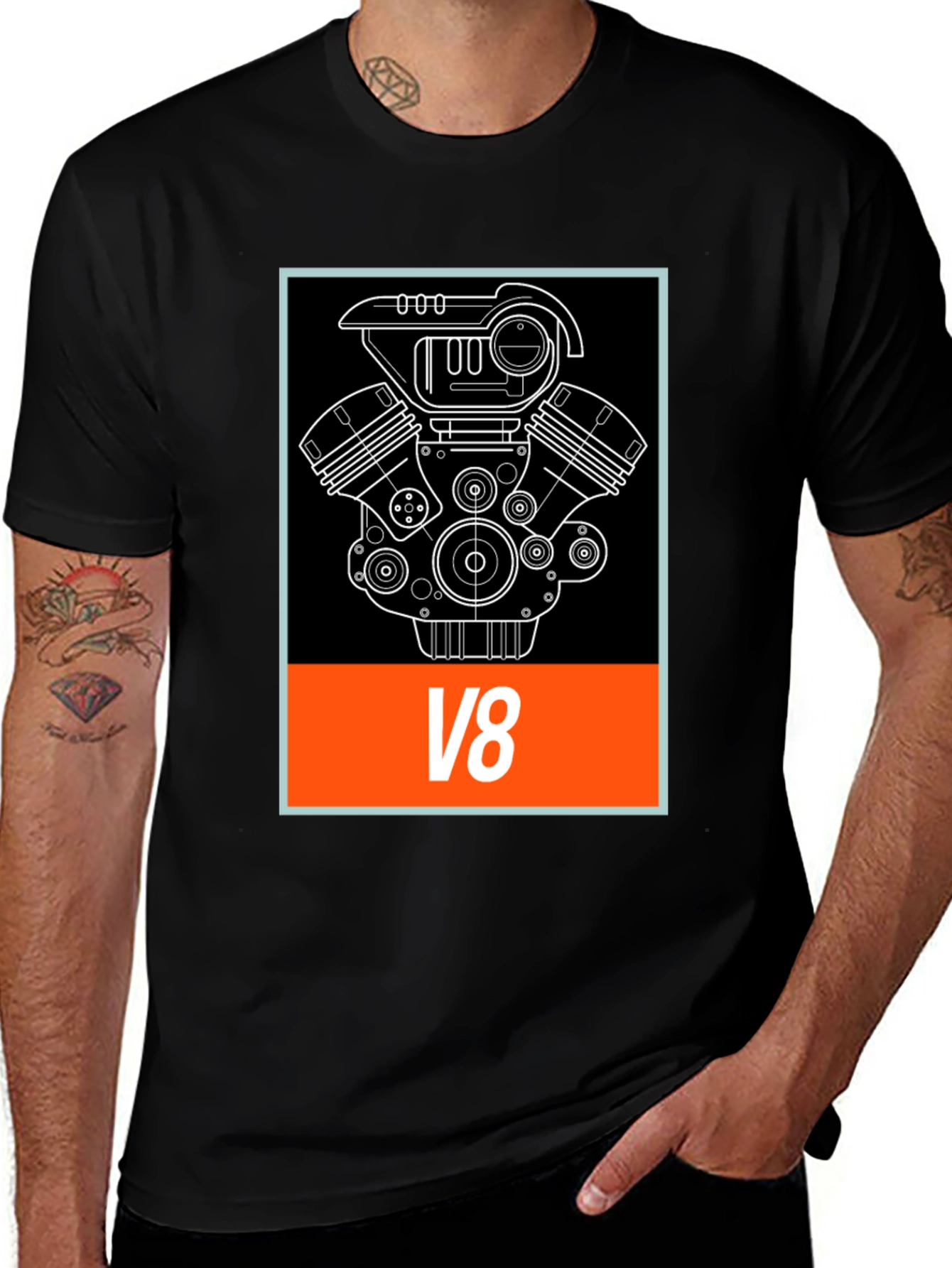 Variant 20 of V8 Engine Graphic Tee - Cool Automotive Design