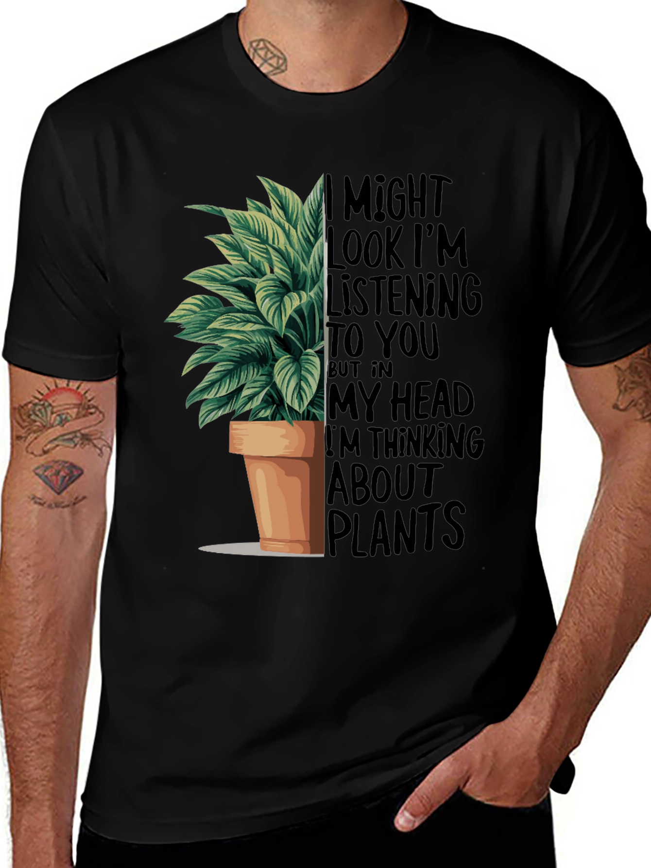 Variant 3 of Plant Lover T-Shirt: I Might Look Listening
