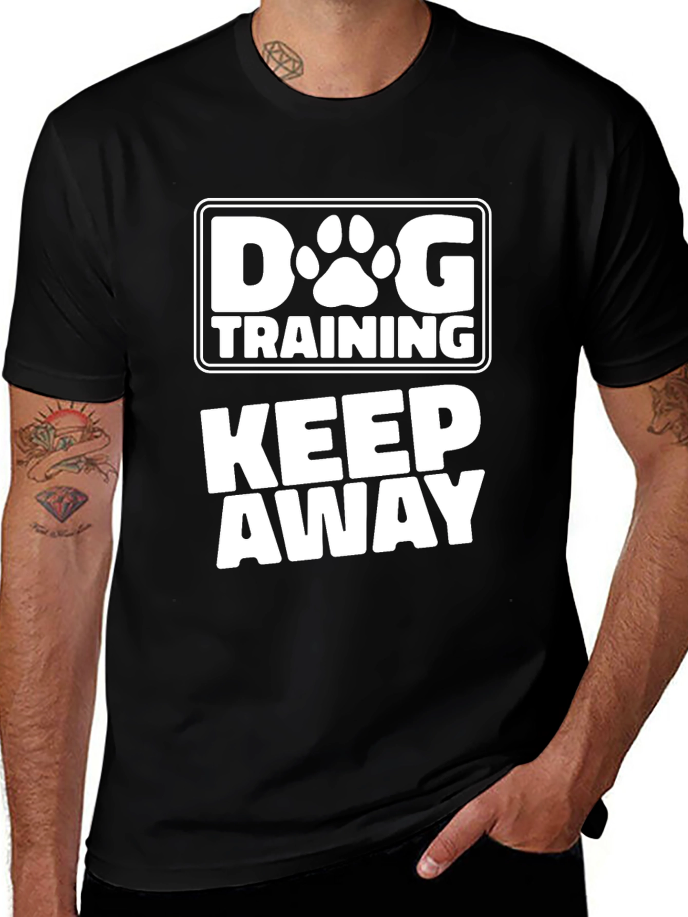 Black Dog Training Keep Away T-Shirt - Novelty Graphic Tee main image