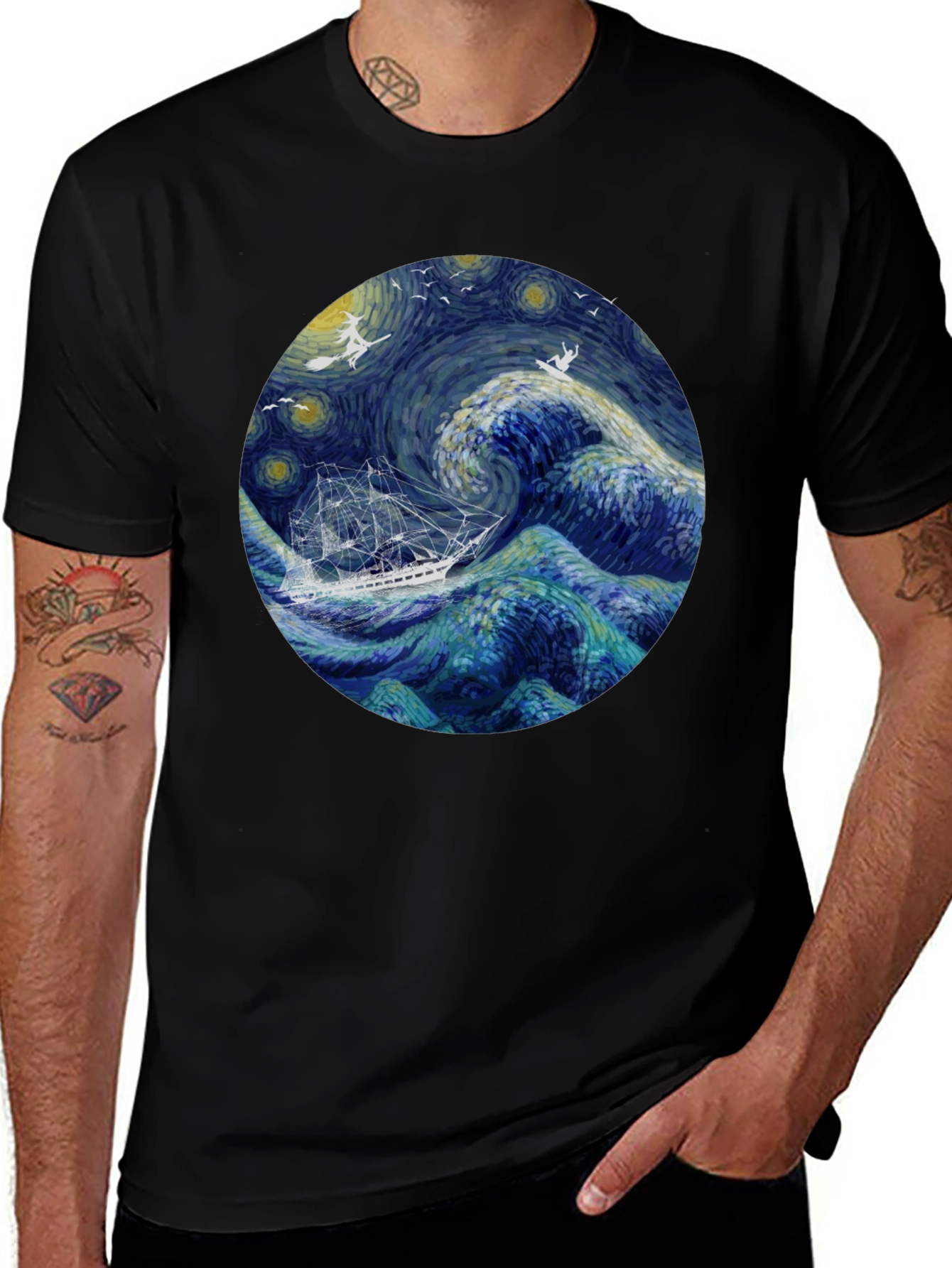 Variant 24 of Starry Night Ship T-Shirt
