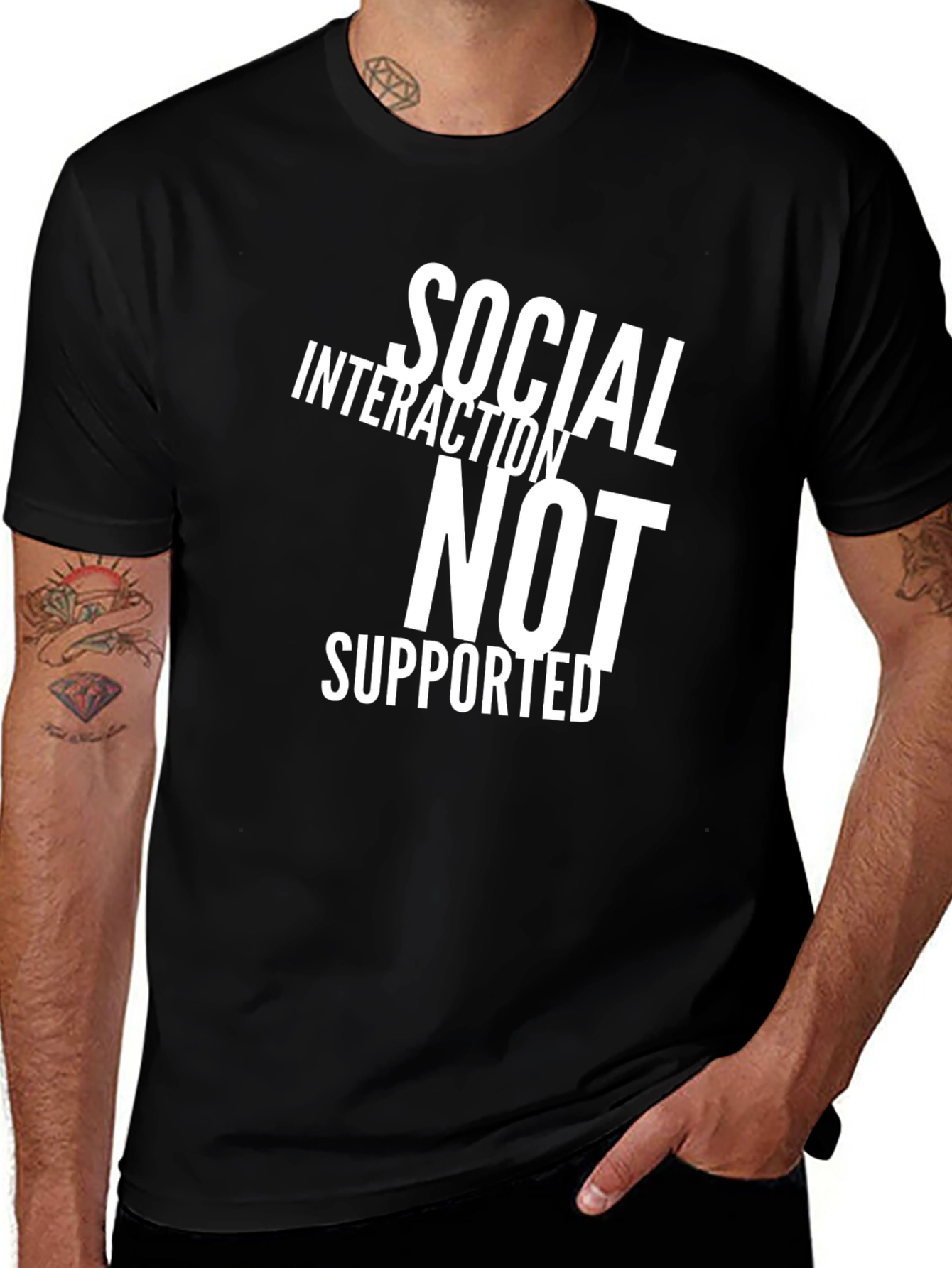 Variant 29 of Social Interaction NOT Supported Funny T-Shirt