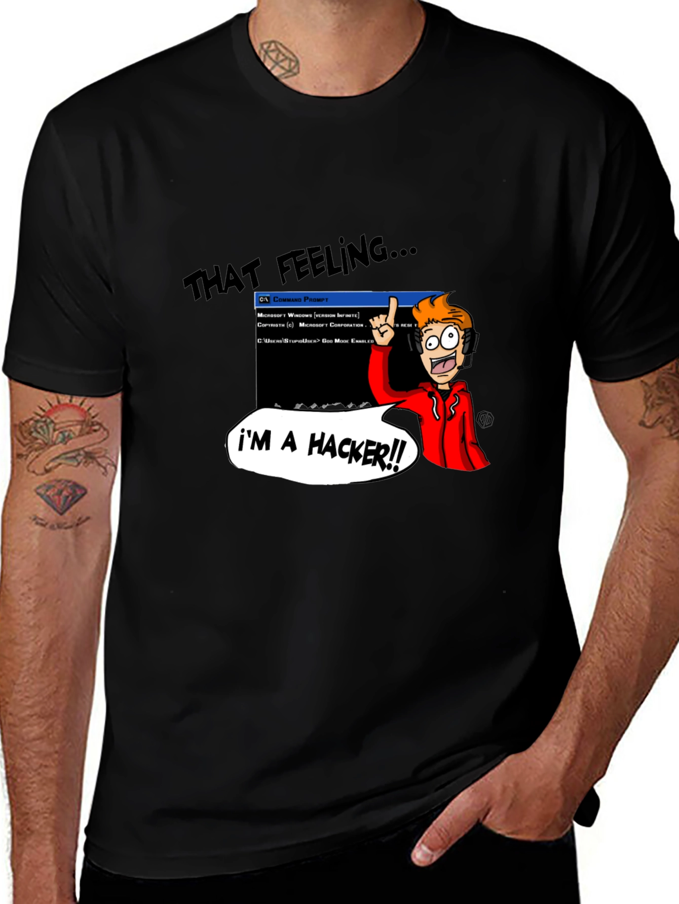 I'm a Hacker Graphic T-Shirt - Black Tee