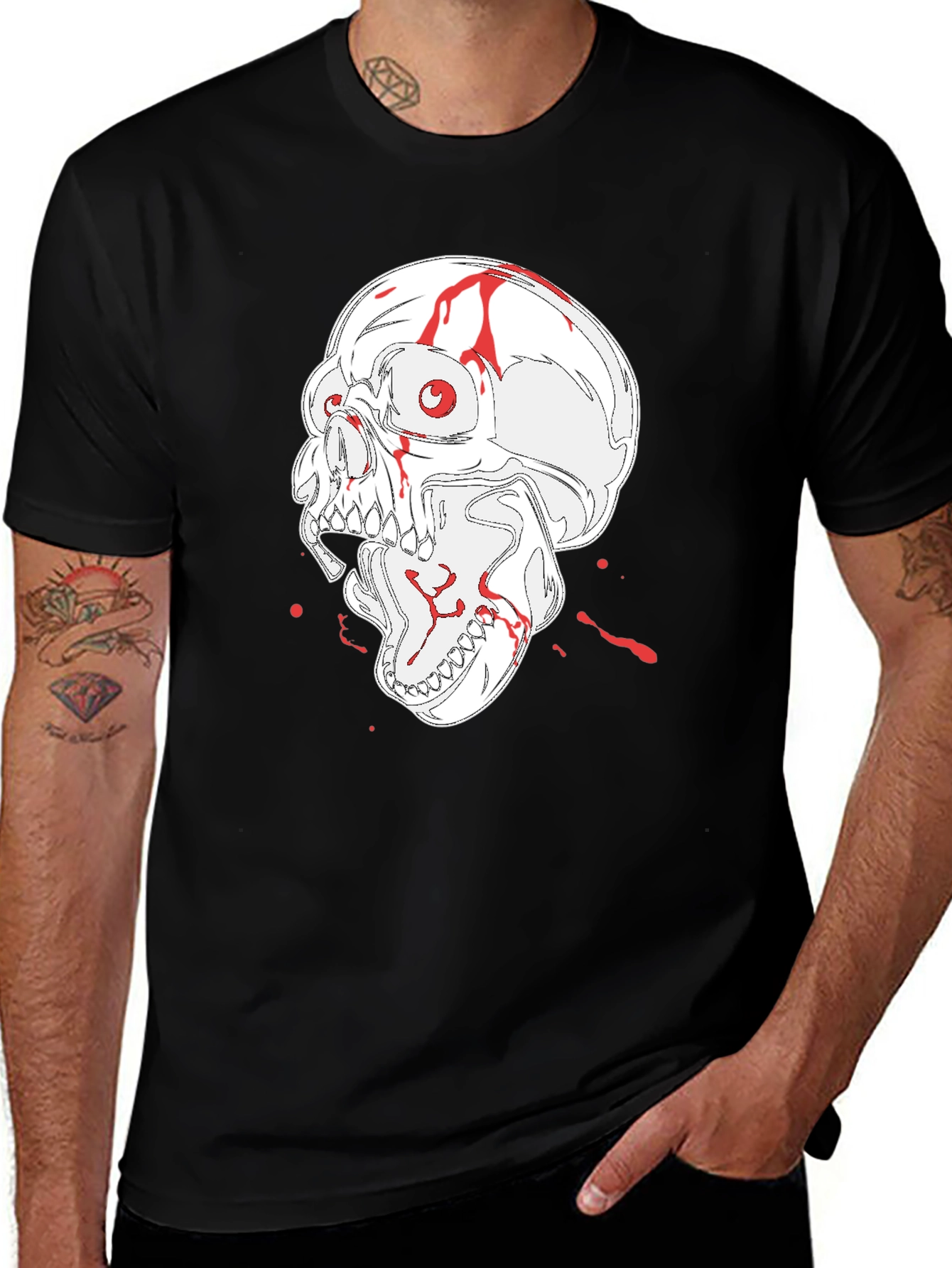 Variant 18 of Skull Graphic Black T-Shirt