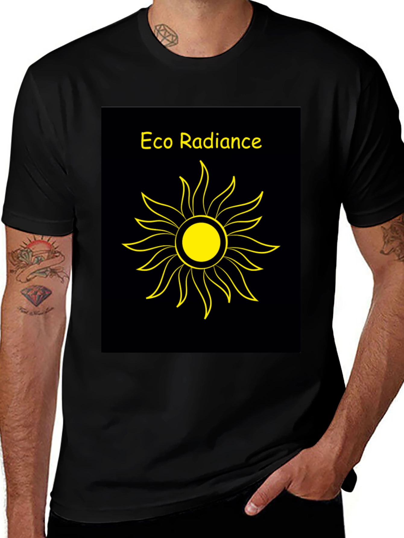 Variant 15 of Eco Radiance Graphic Tee - Black Cotton T-Shirt