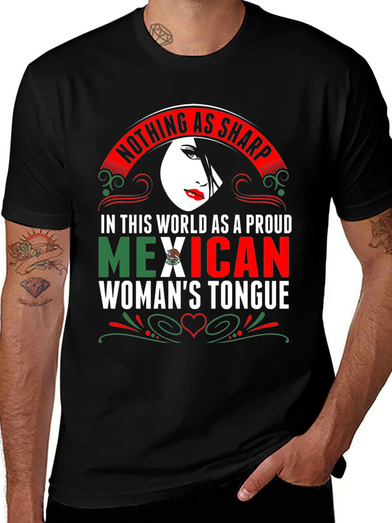 Proud Mexican Woman's Tongue Graphic Tee
