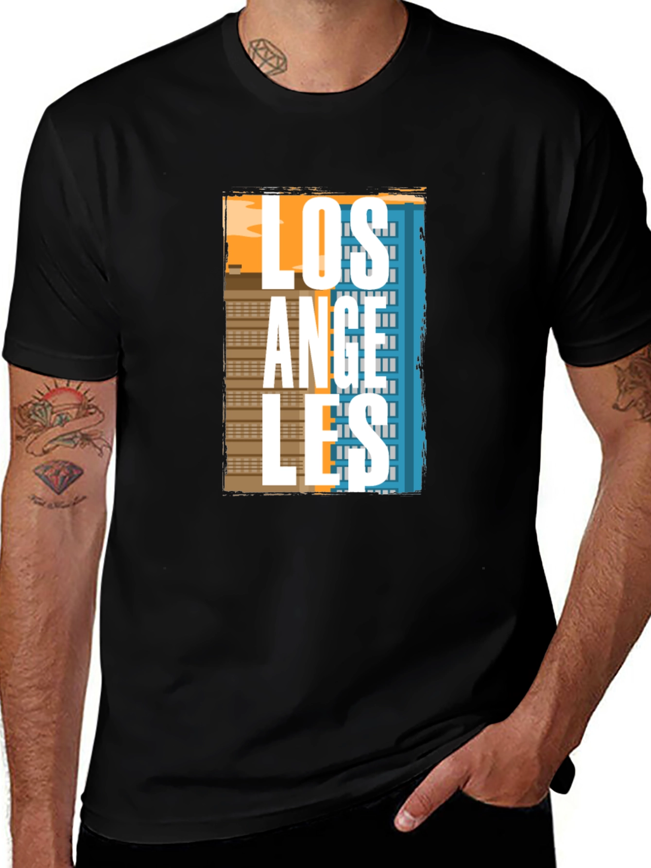 Los Angeles Graphic Print Black T-Shirt