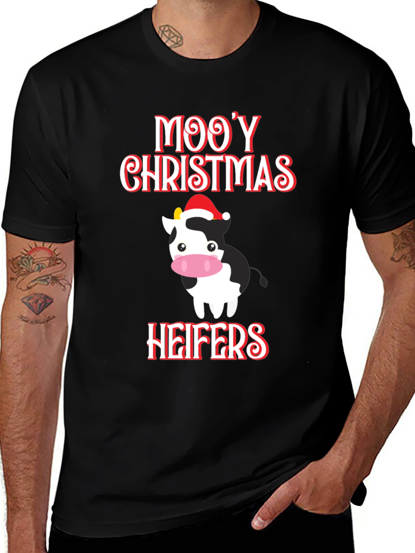 Moo'y Christmas Heifers Graphic Tee