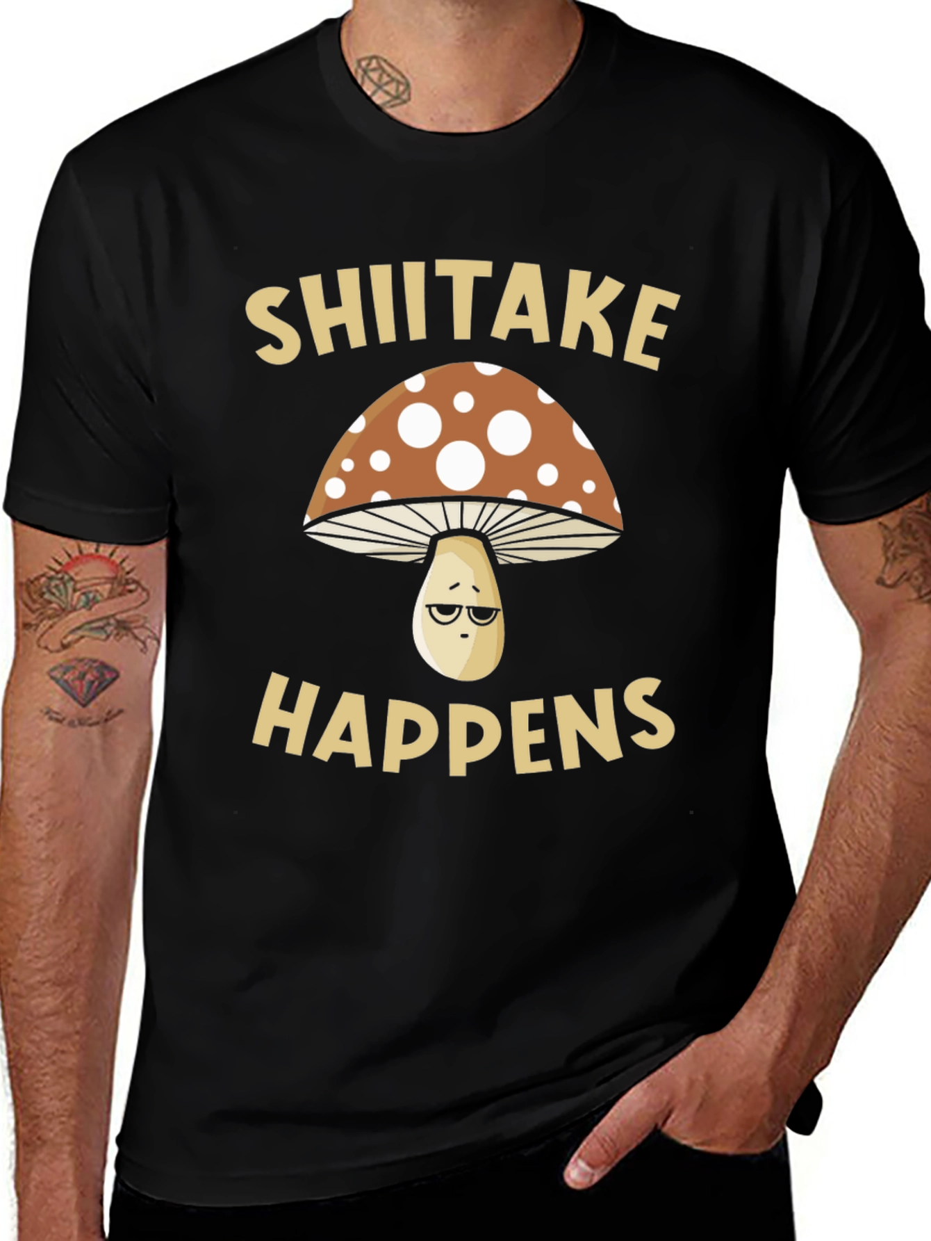 Variant 12 of Shiitake Happens Graphic T-Shirt, Funny Mushroom Tee