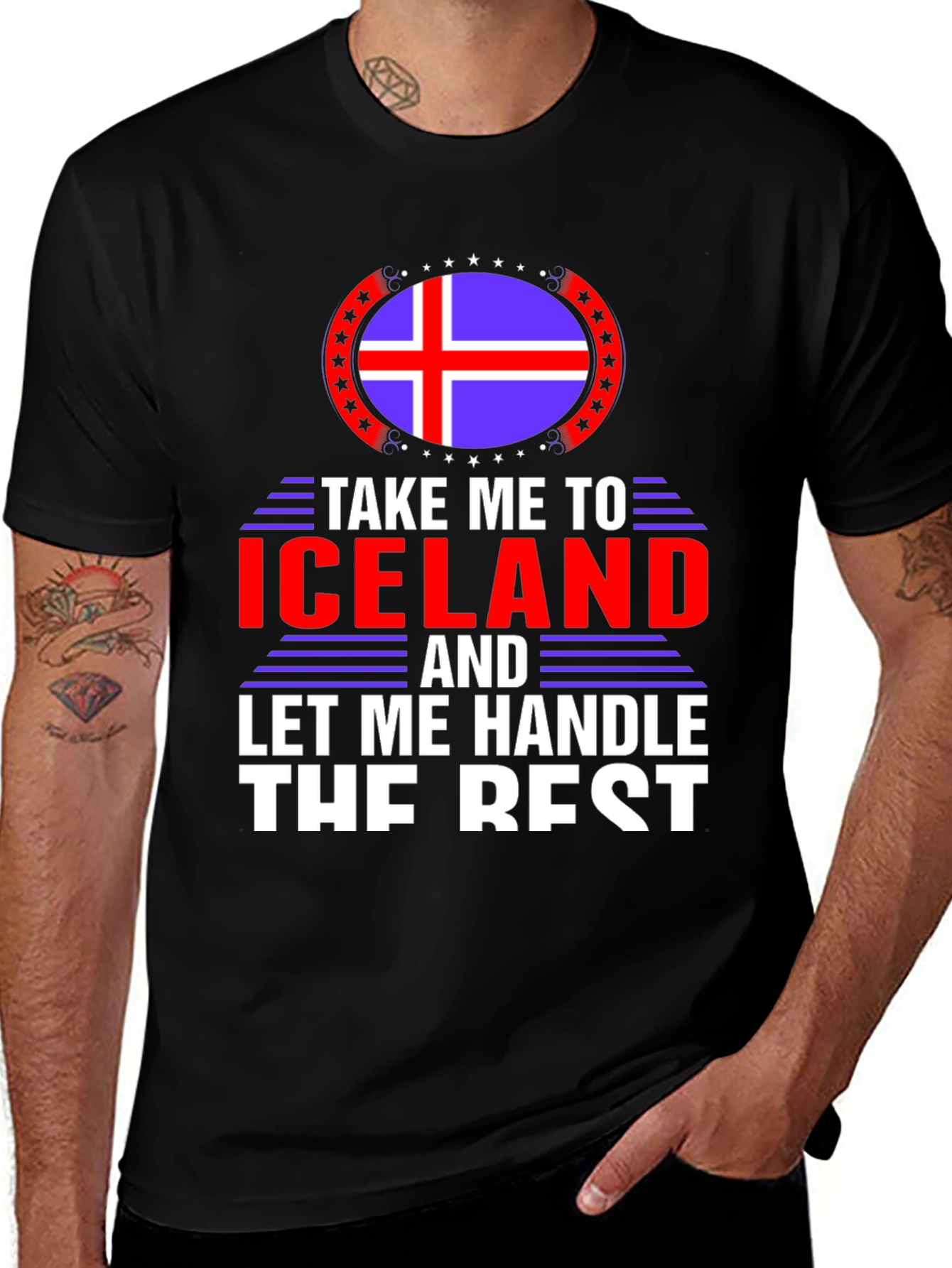 Iceland Flag Graphic Tee - Travel Vacation T-Shirt
