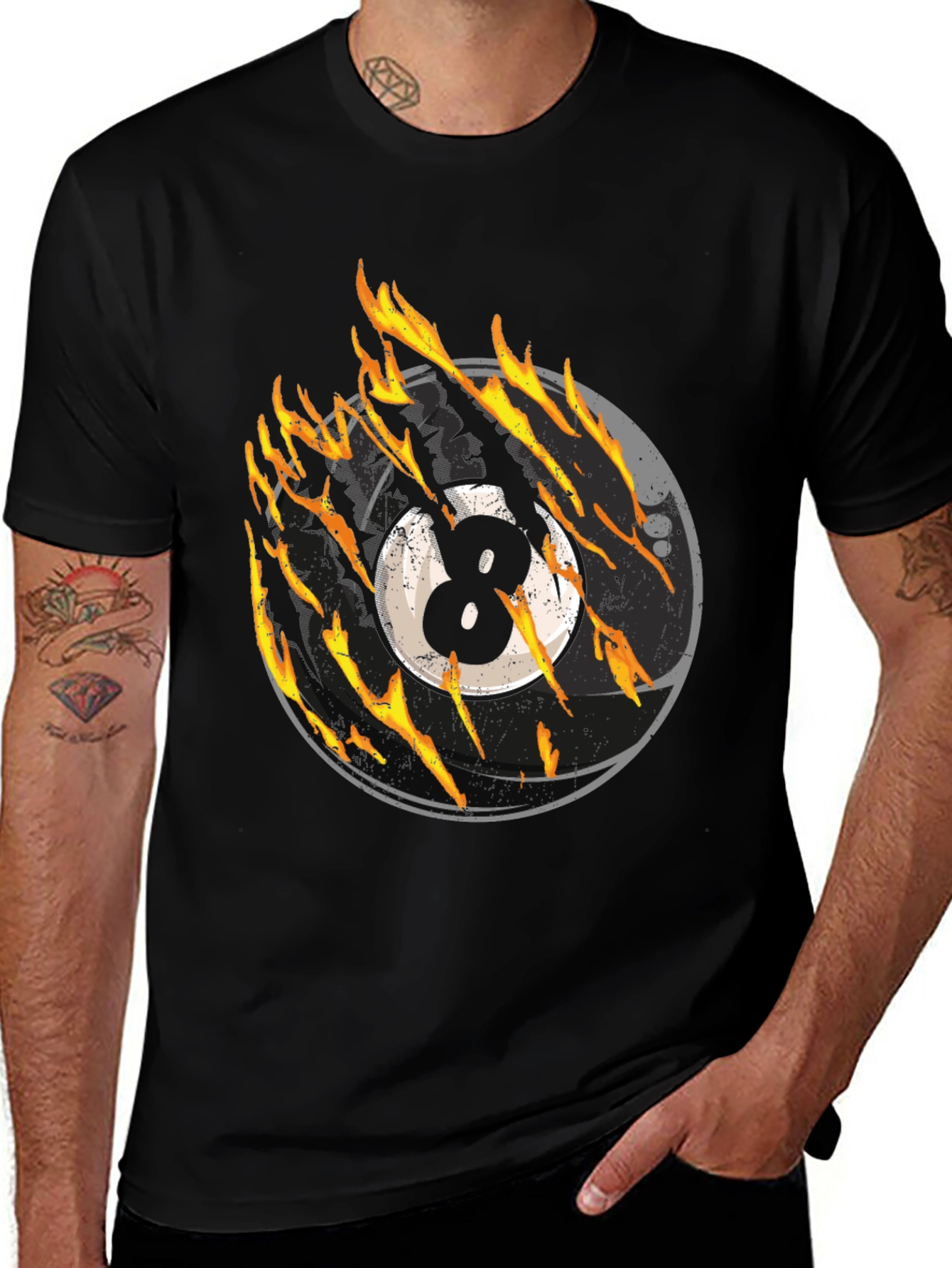 Flaming 8 Ball Graphic Tee