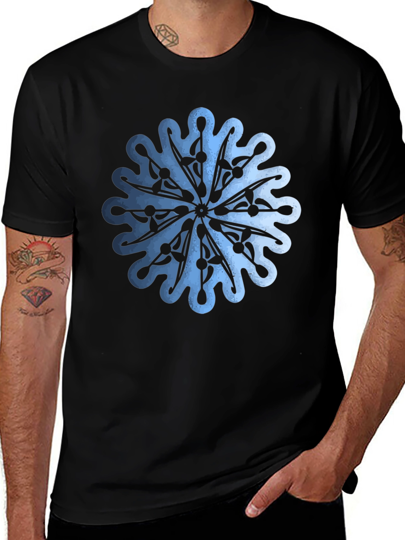 Variant 14 of Rowing Mandala Black Tee