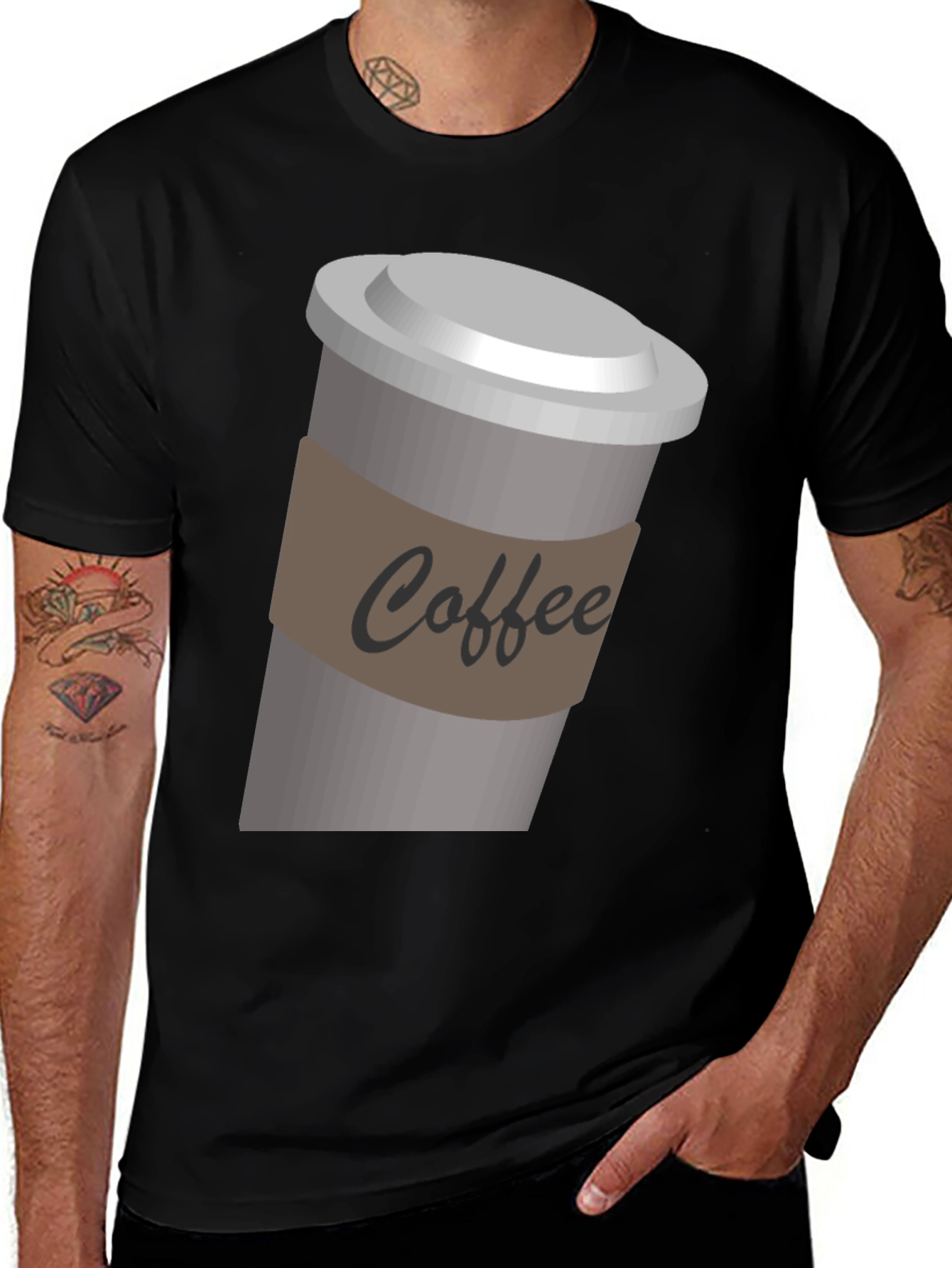 Variant 5 of Coffee T-Shirt - Black Short Sleeve Graphic Tee