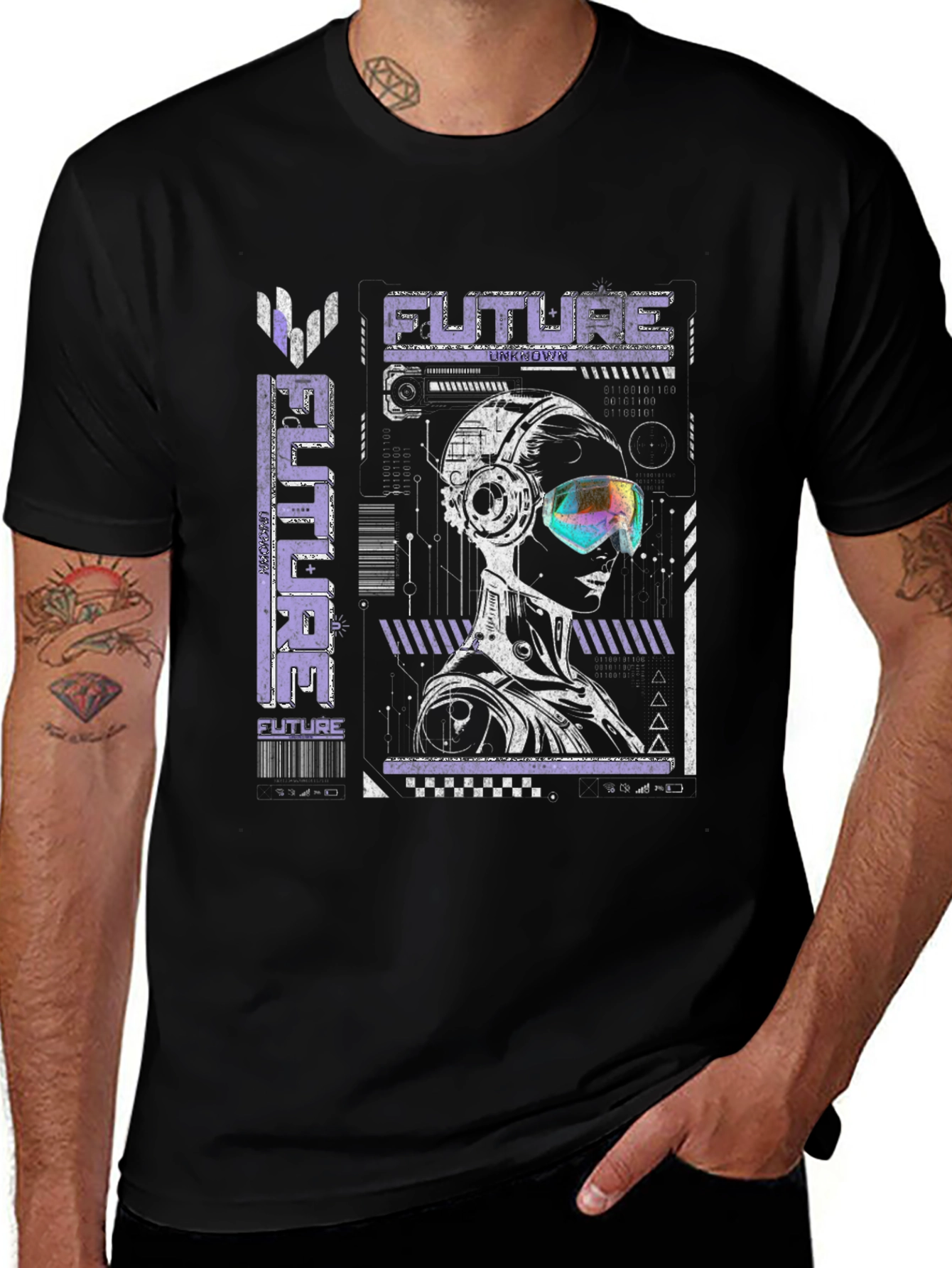 Variant 17 of Futuristic Graphic T-Shirt - Cyberpunk Style