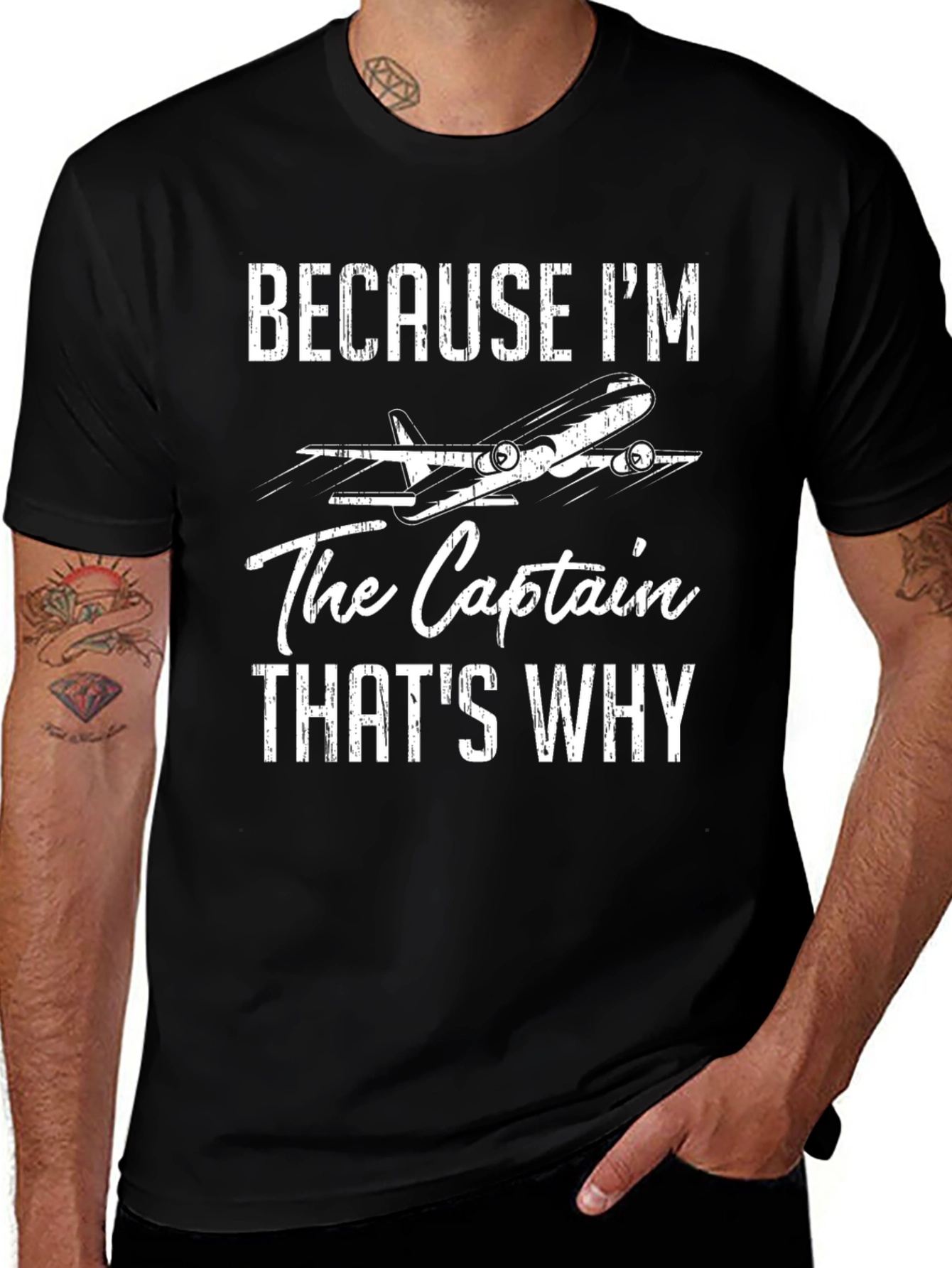 Variant 11 of Because I'm The Captain T-Shirt