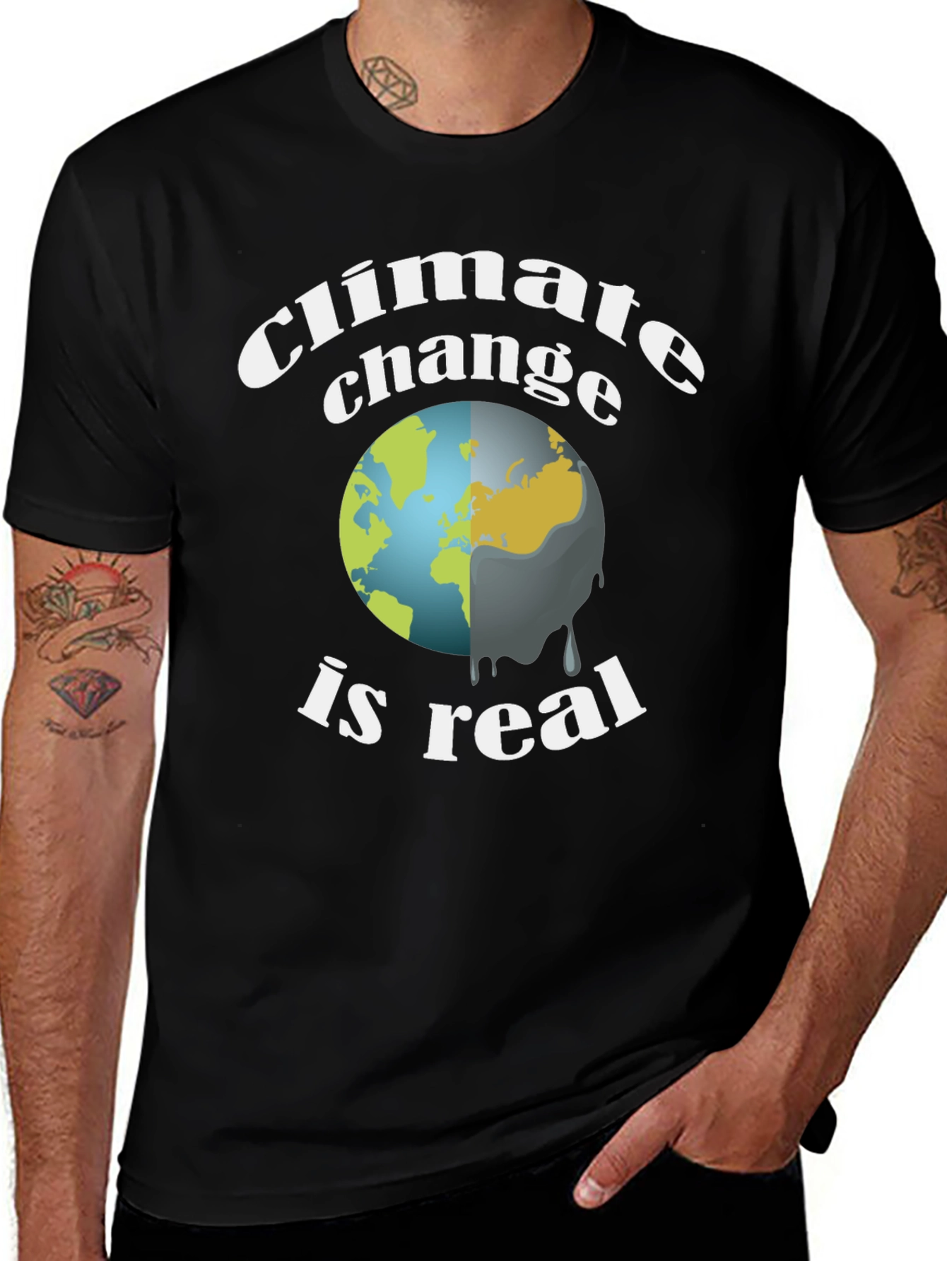 Variant 12 of Climate Change Awareness T-Shirt: Earth Graphic Tee