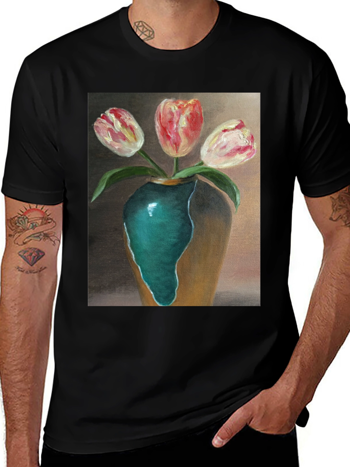 Variant 15 of Tulips in a Vase Graphic Tee - Stylish Unisex Shirt