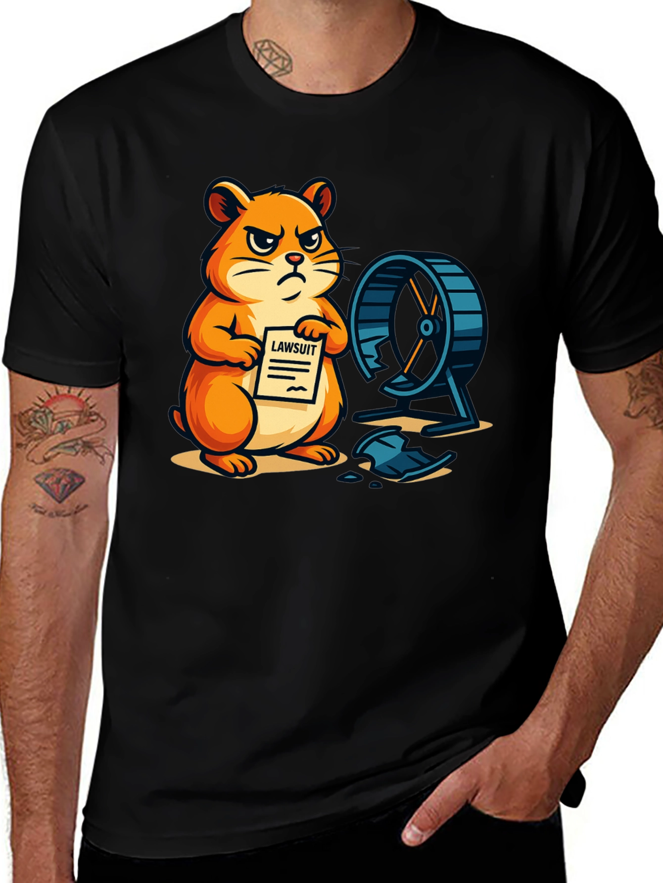 Variant 12 of Hamster Lawsuit Graphic T-Shirt