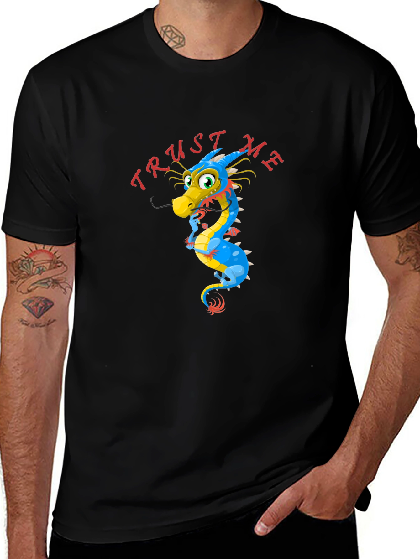 Variant 19 of Trust Me Dragon Graphic Black T-Shirt