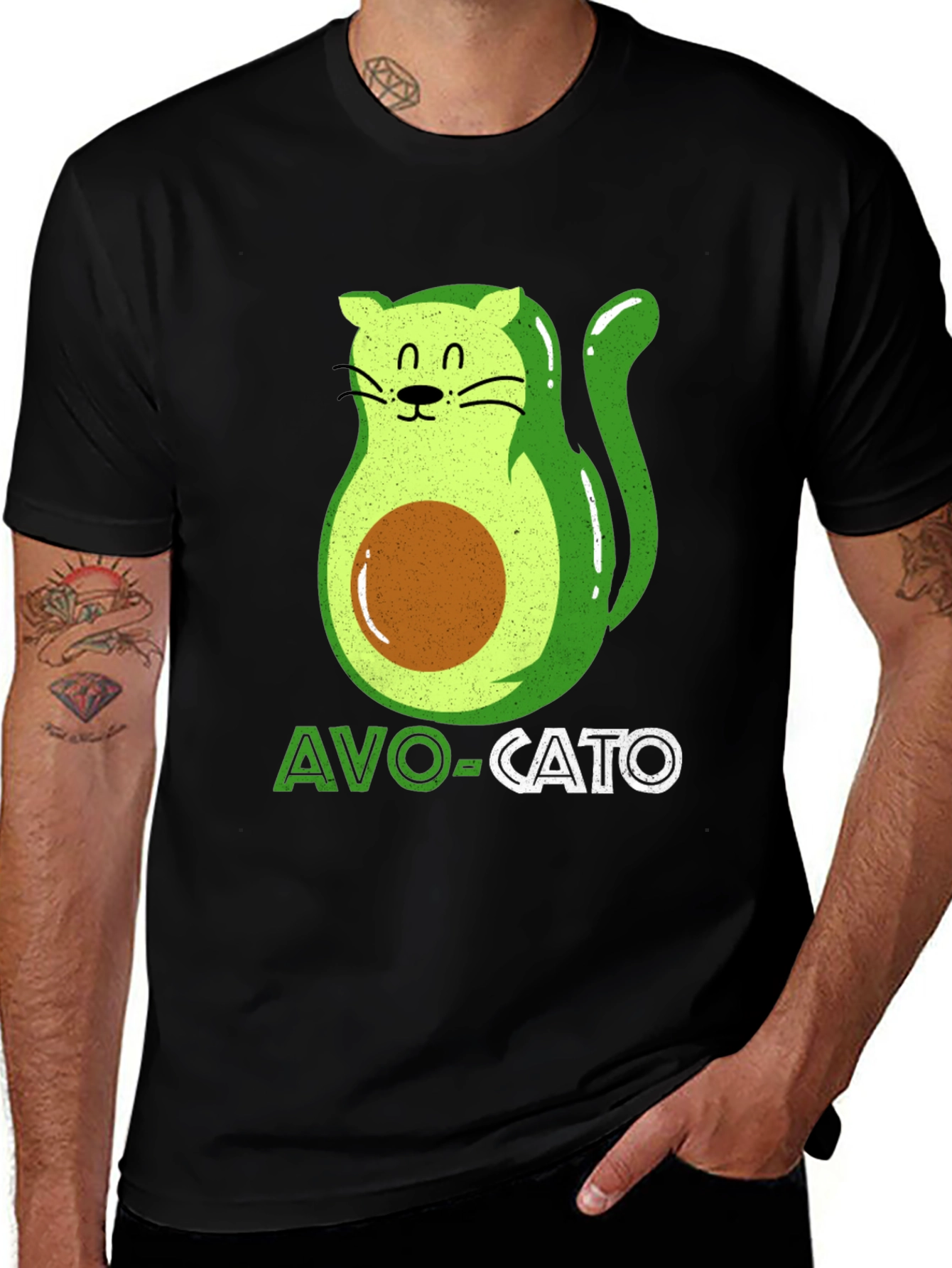 Variant 30 of Avo-Cato T-Shirt - Avocado Cat Funny Tee