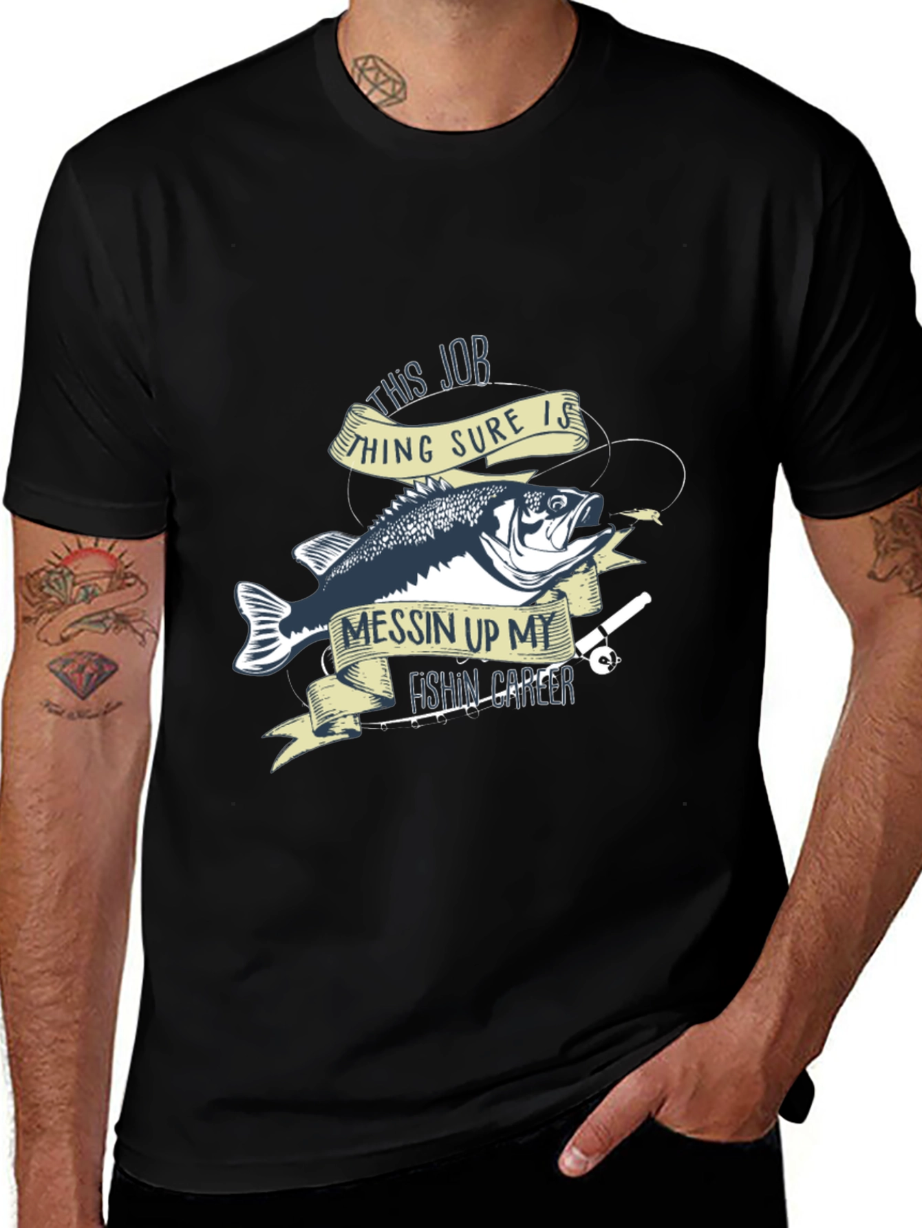 Variant 17 of Funny Fishing Career T-Shirt for Anglers