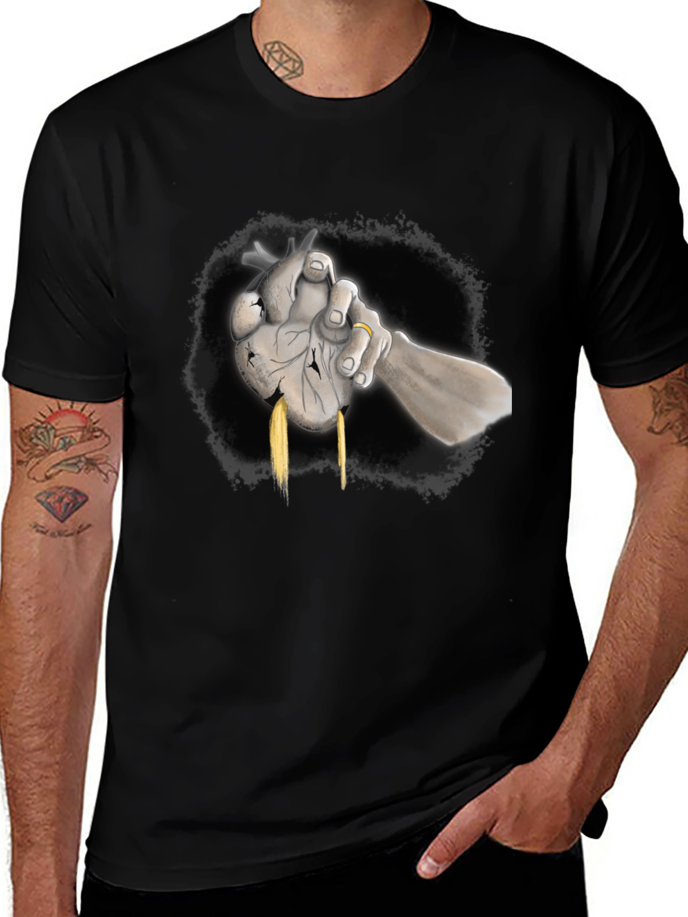Heart in Hand Graphic Tee - Unique Design