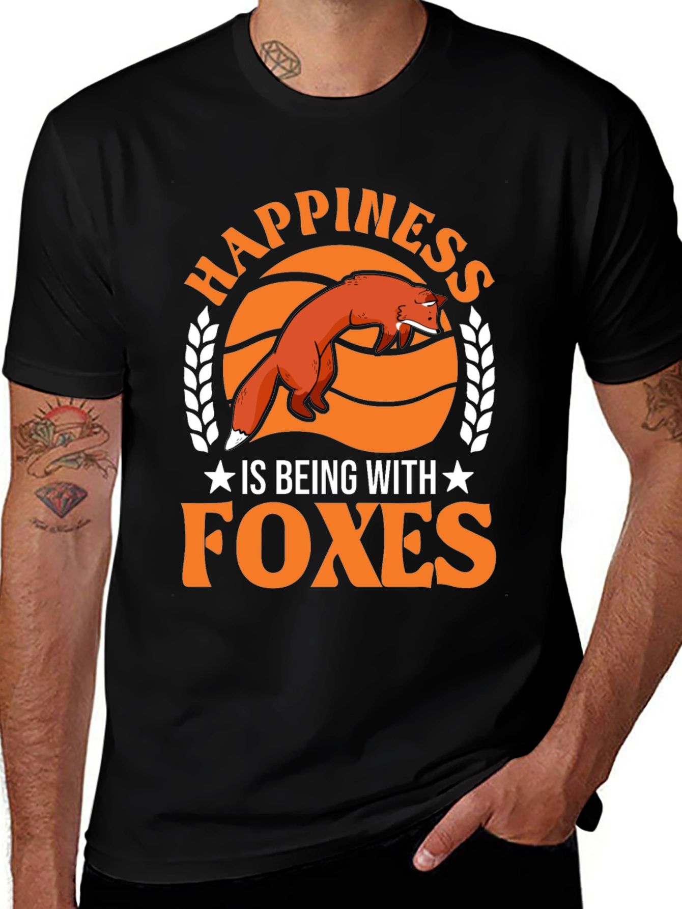 Variant 13 of Happiness Is Being With Foxes T-Shirt
