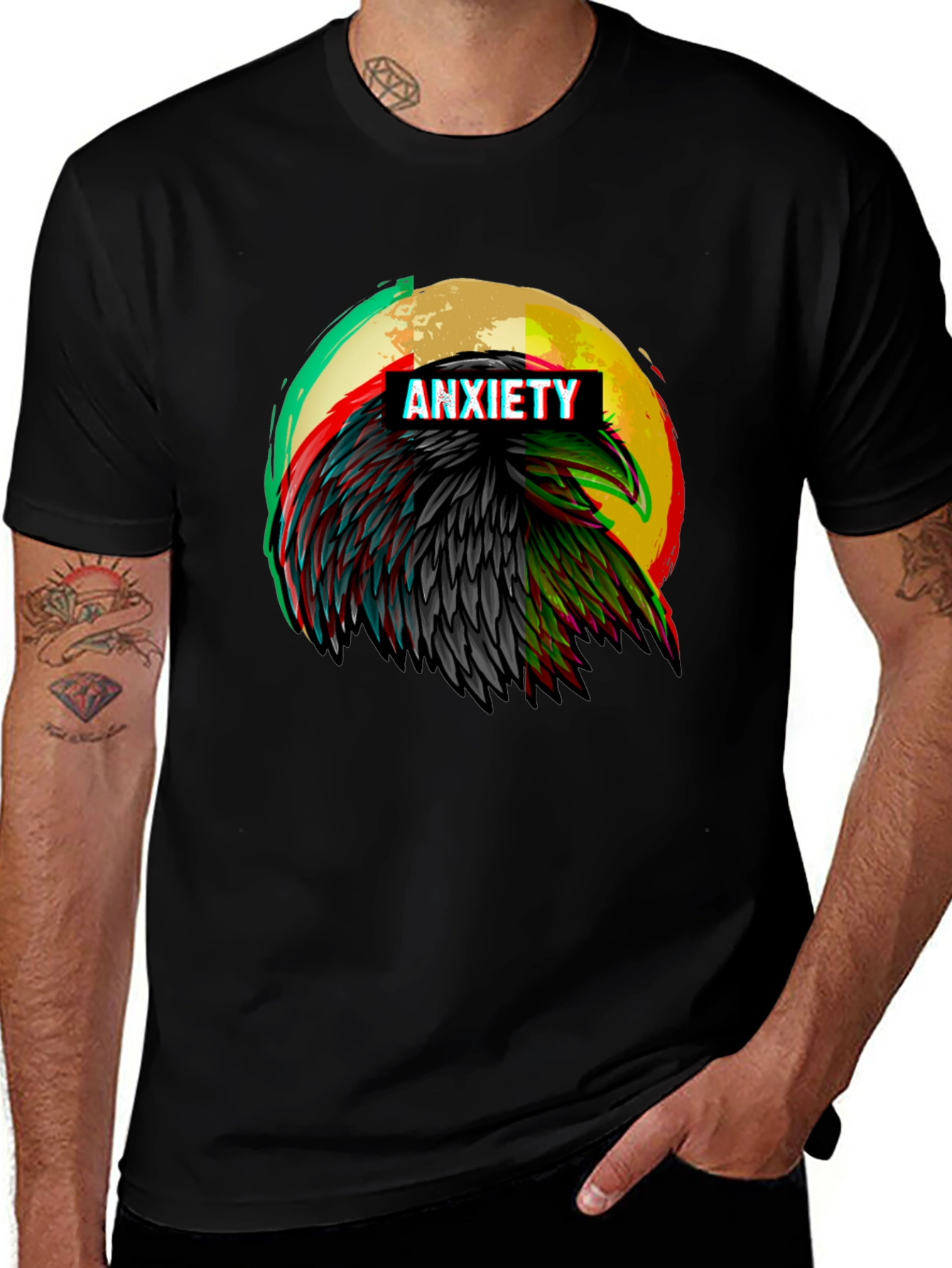 Variant 4 of Anxiety Crow T-Shirt