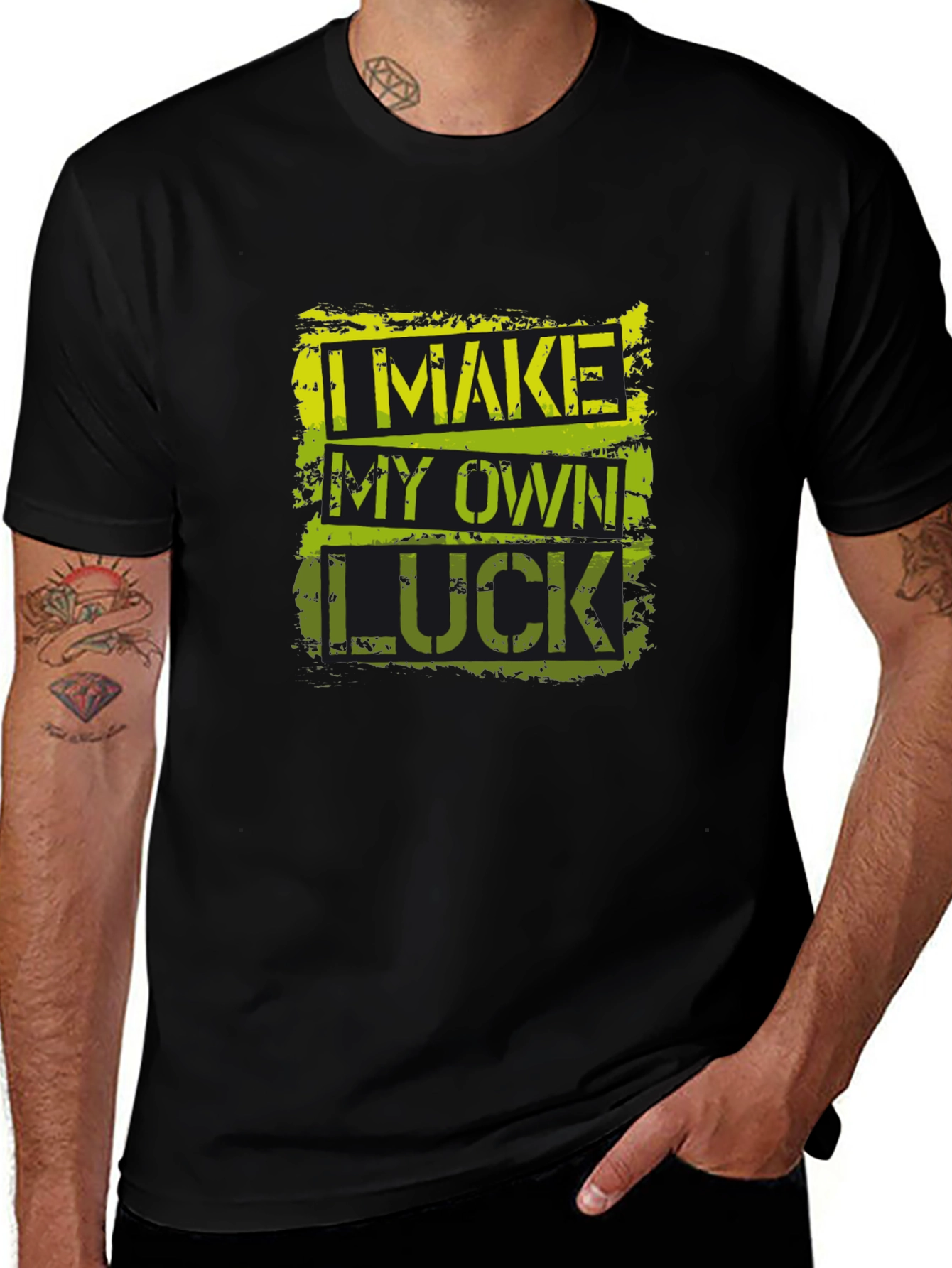 Variant 6 of I Make My Own Luck Graphic T-Shirt - Black