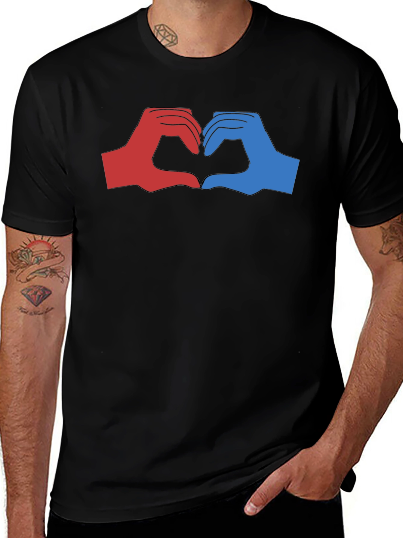 Variant 23 of Heart Hands Graphic Tee - Unisex Cotton Blend Shirt