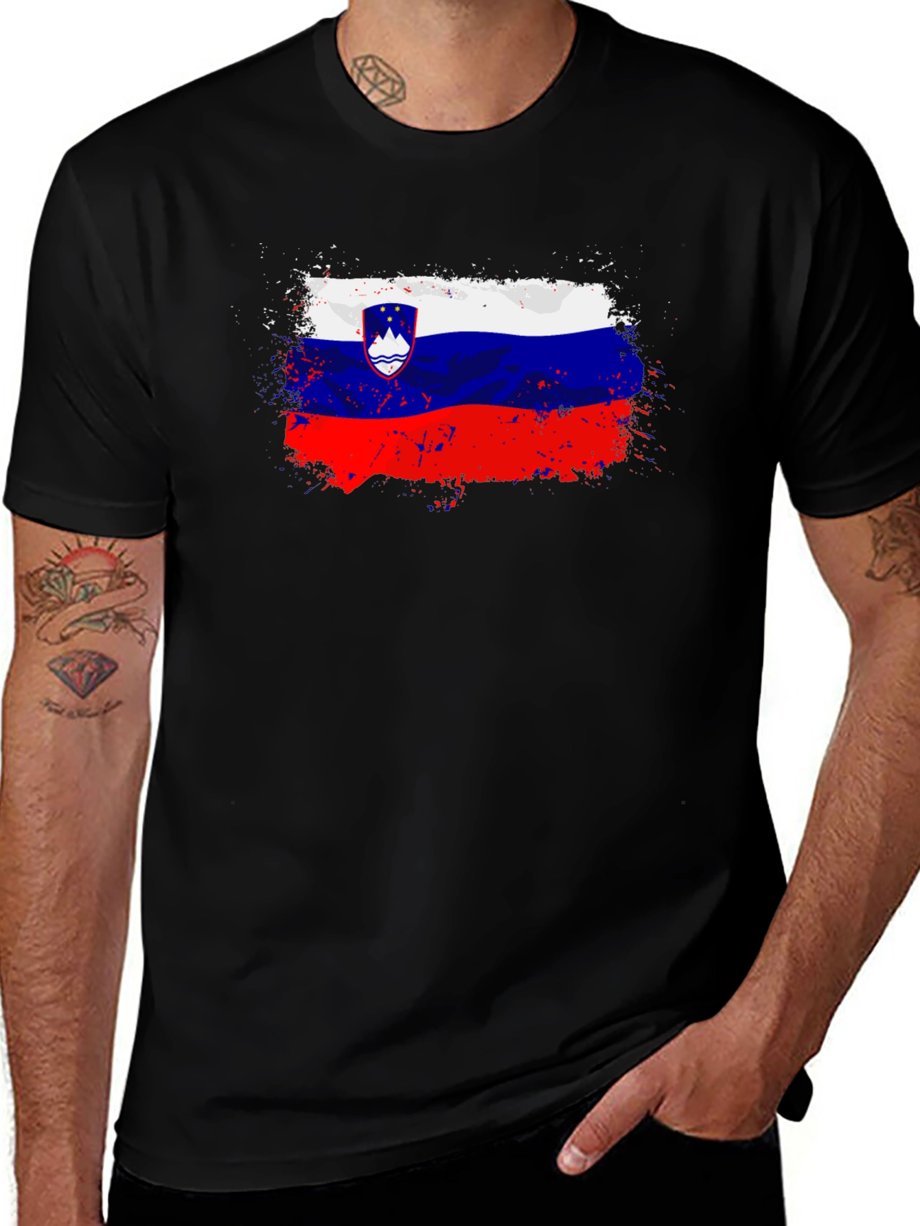 Slovenia Flag T-Shirt - Distressed Design
