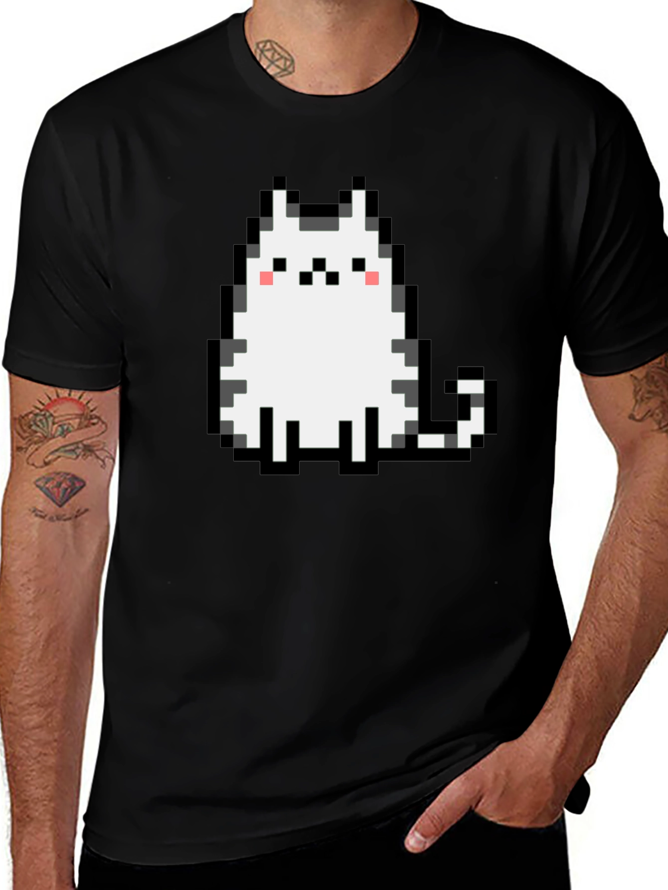 Variant 15 of Pixel Cat Black T-Shirt