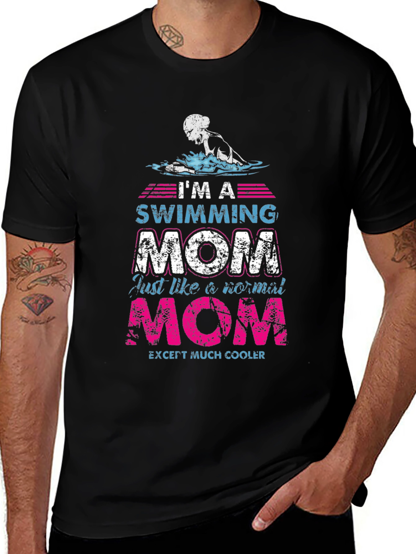 Swimming Mom Graphic T-Shirt - Cool Mothers Day Gift