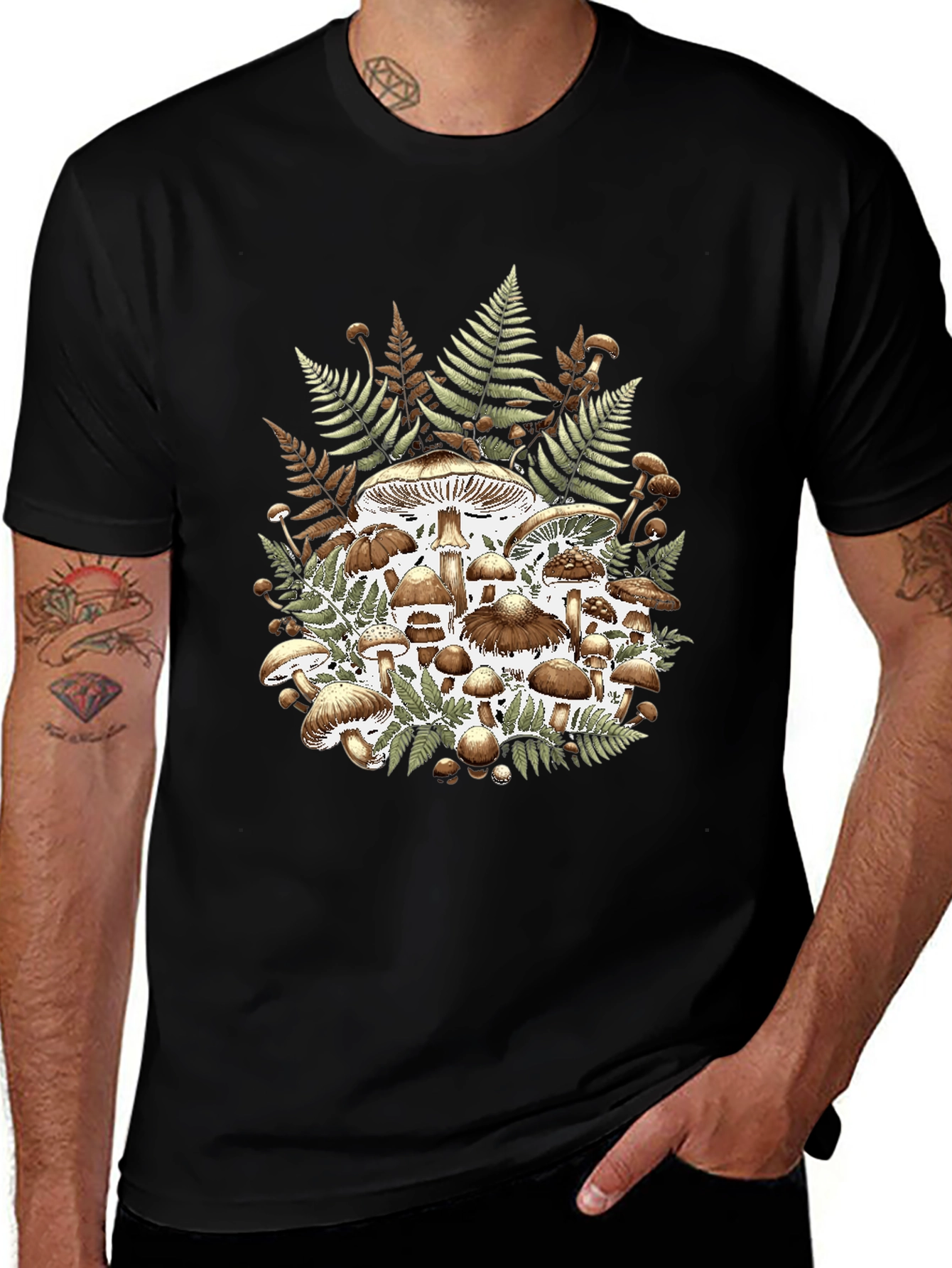 Variant 7 of Mushroom Fern Graphic Tee - Nature Lover's Apparel