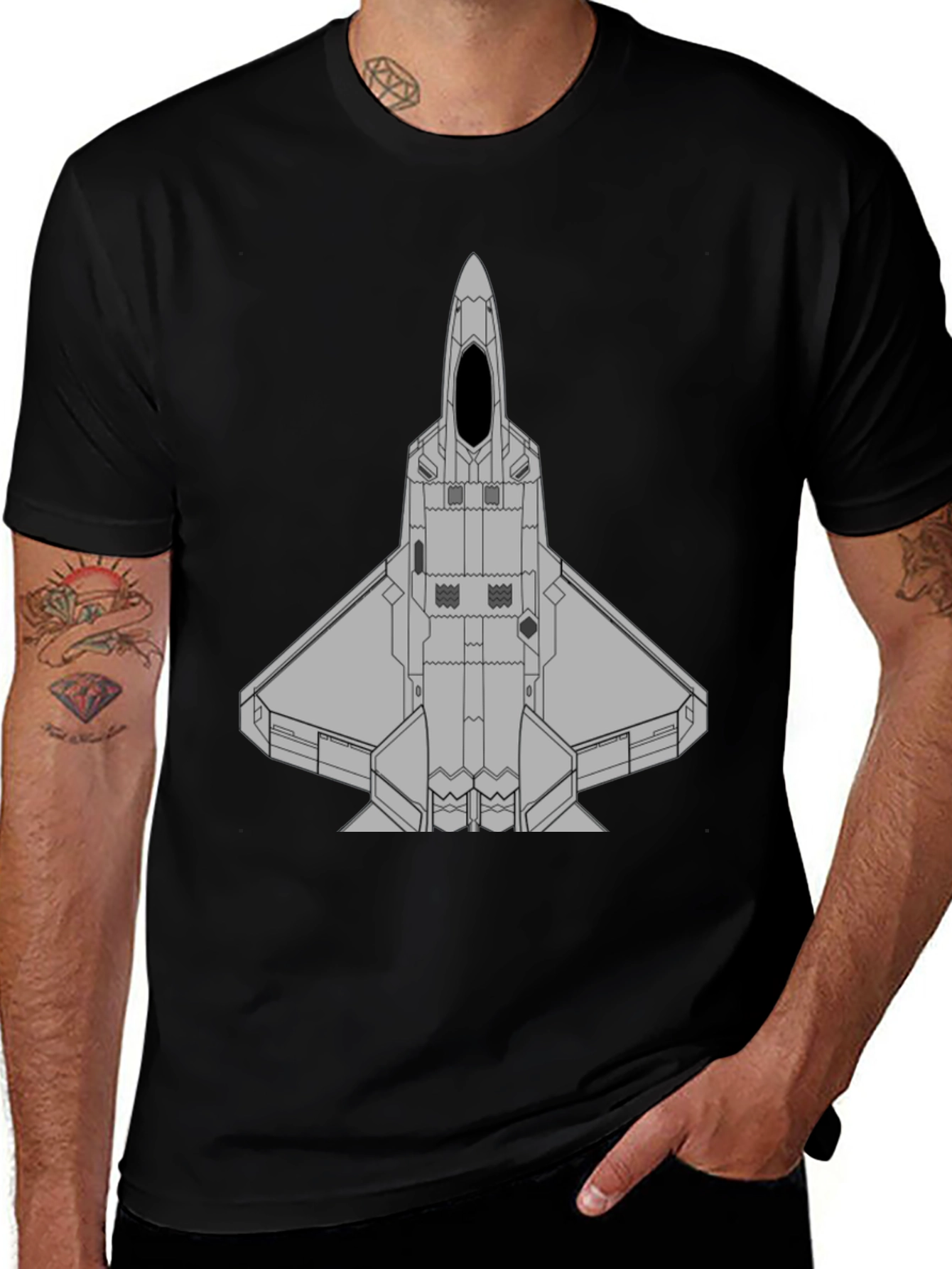 Variant 23 of Stealth Fighter Jet Graphic T-Shirt
