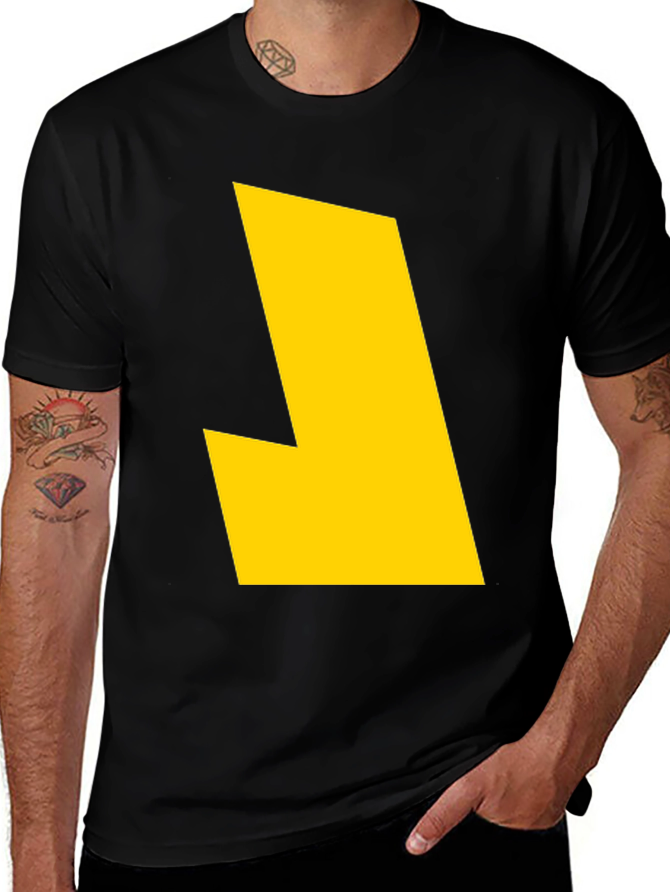 Variant 6 of Bold Yellow Graphic Tee - Modern Geometric Design