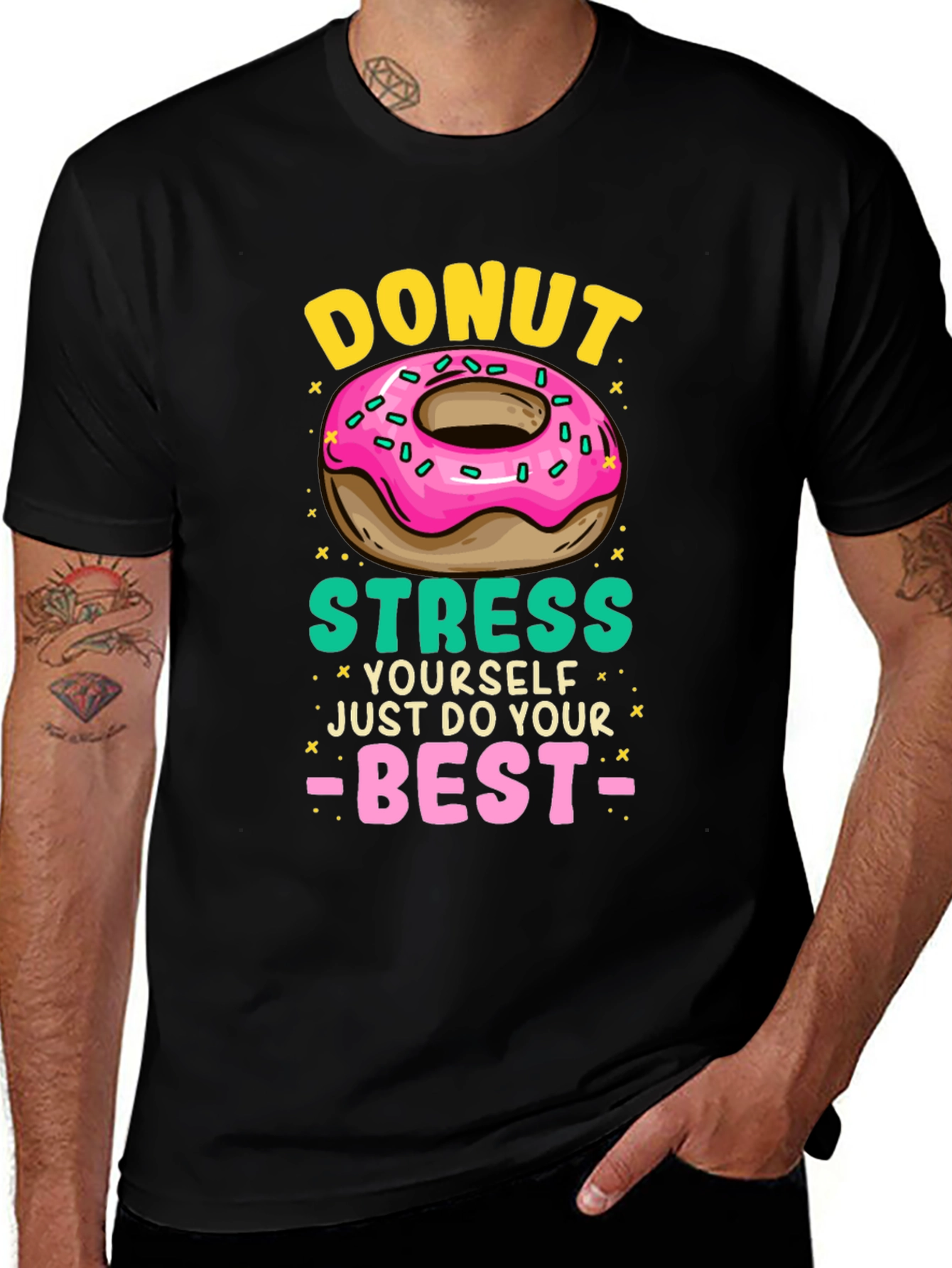 Variant 7 of Donut Stress T-Shirt -  Best Funny Motivation Tee