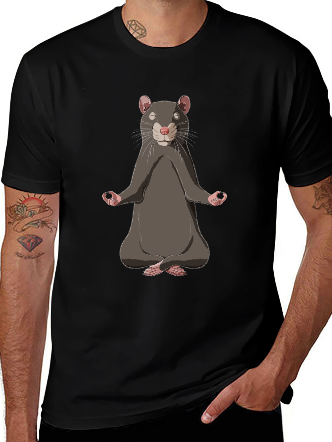 Variant 6 of Meditating Rat T-Shirt - Relax and Find Your Zen