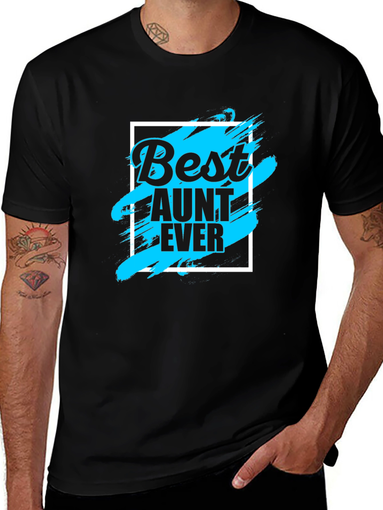 Variant 28 of Best Aunt Ever Graphic T-Shirt - Black