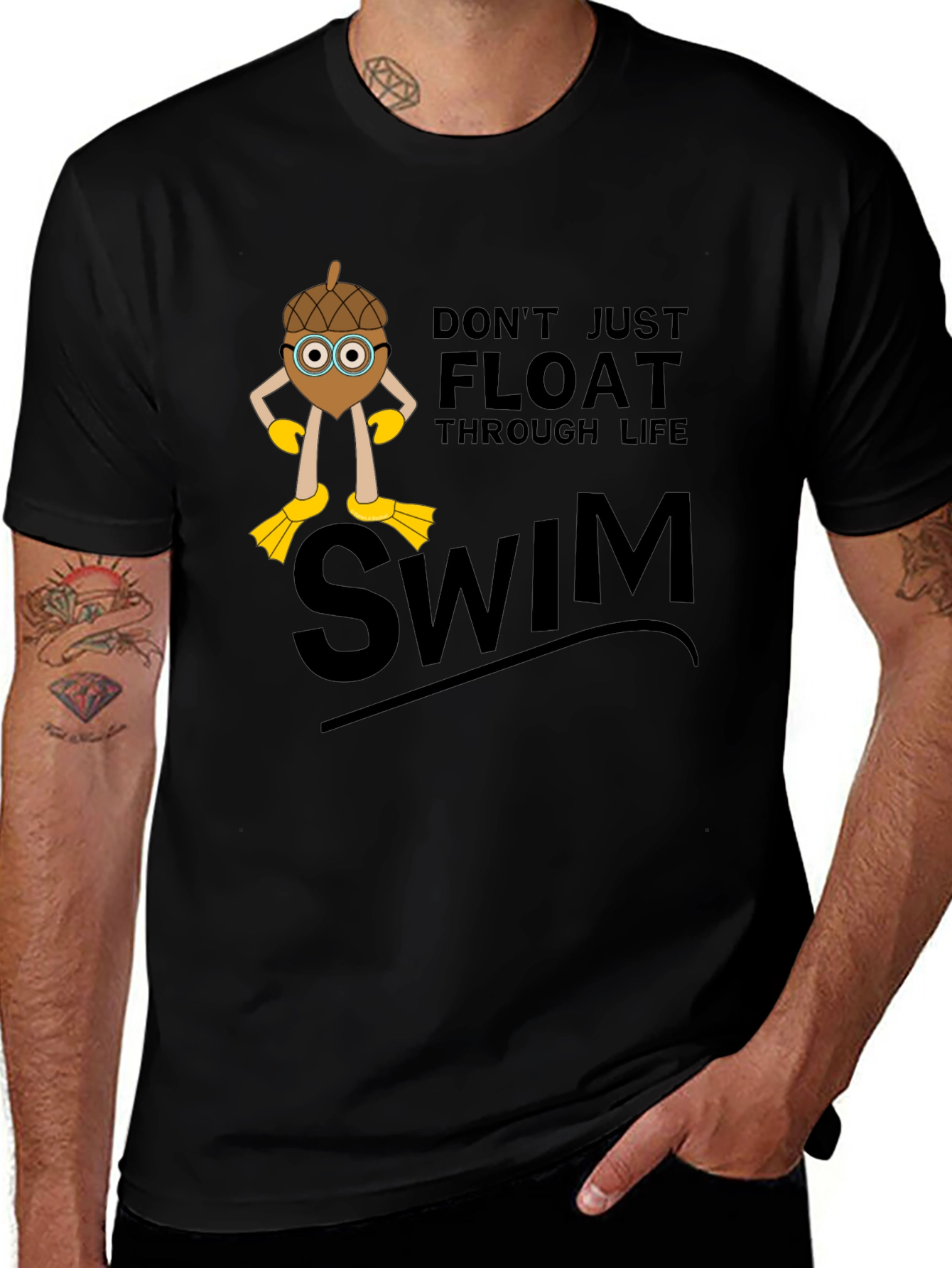 Variant 14 of Don't Float Through Life Swim Novelty Graphic T-Shirt