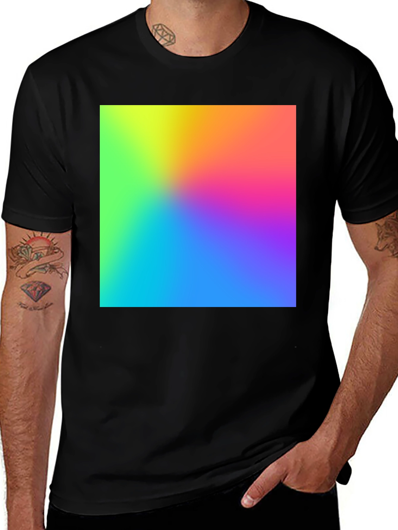 Variant 26 of Rainbow Gradient T-Shirt - Soft Cotton Blend