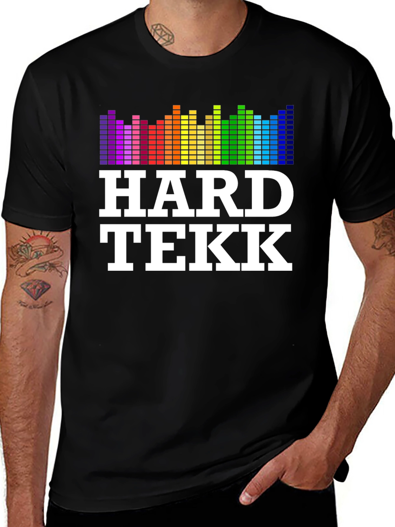 Hard Tekk T-Shirt - Graphic Equalizer Design - Music Lover Tee