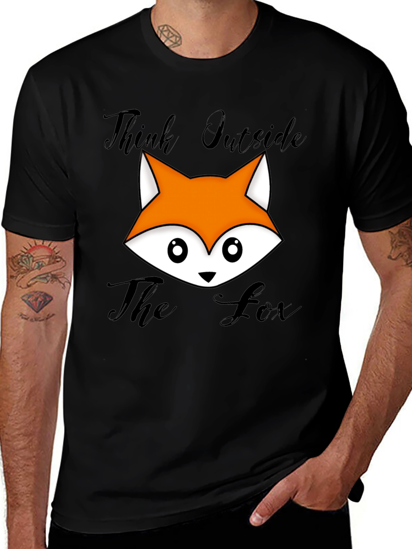 Variant 20 of Think Outside The Fox Graphic T-Shirt - Black